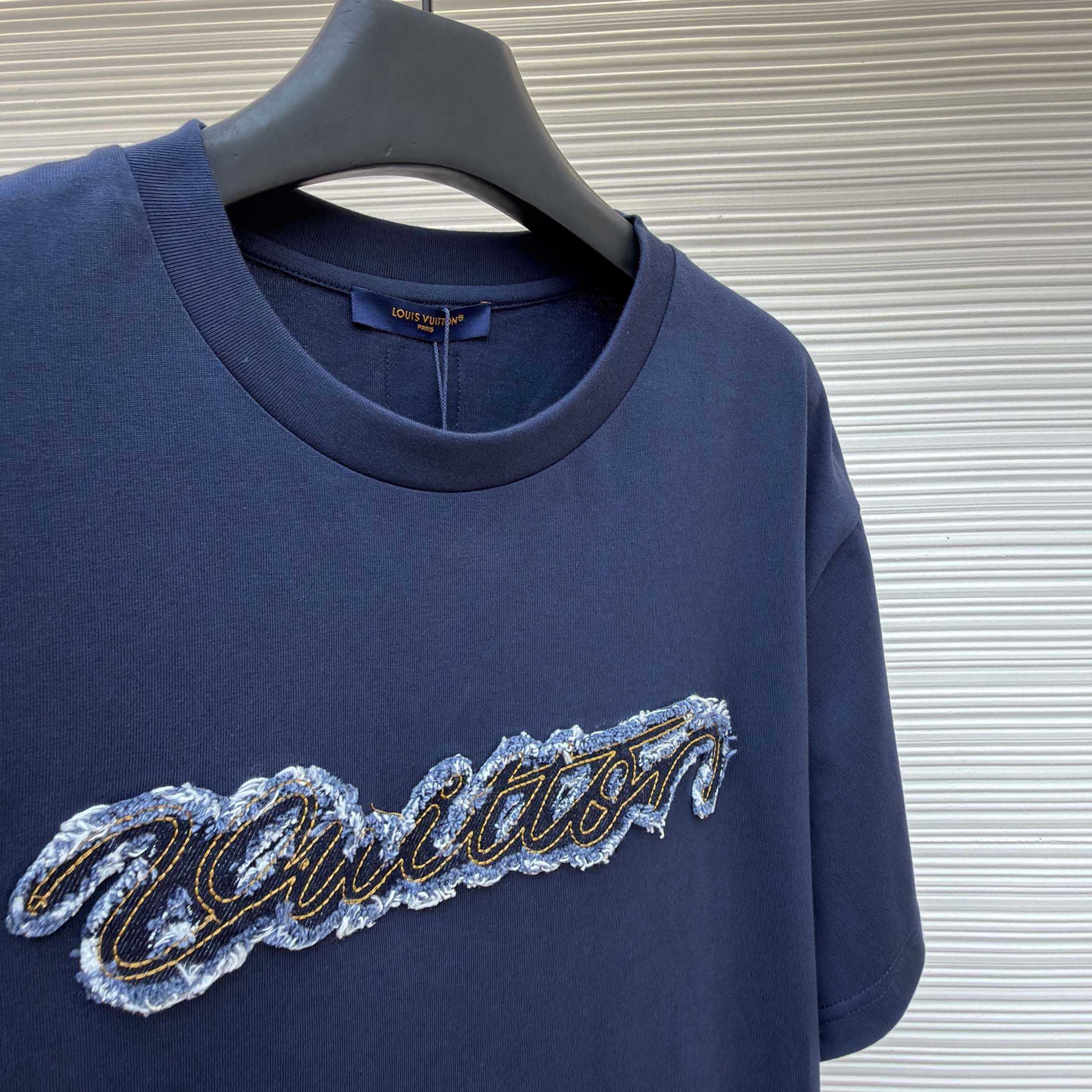 Louis Vuitton Denim Signature T-Shirt   1AK7HB - DesignerGu