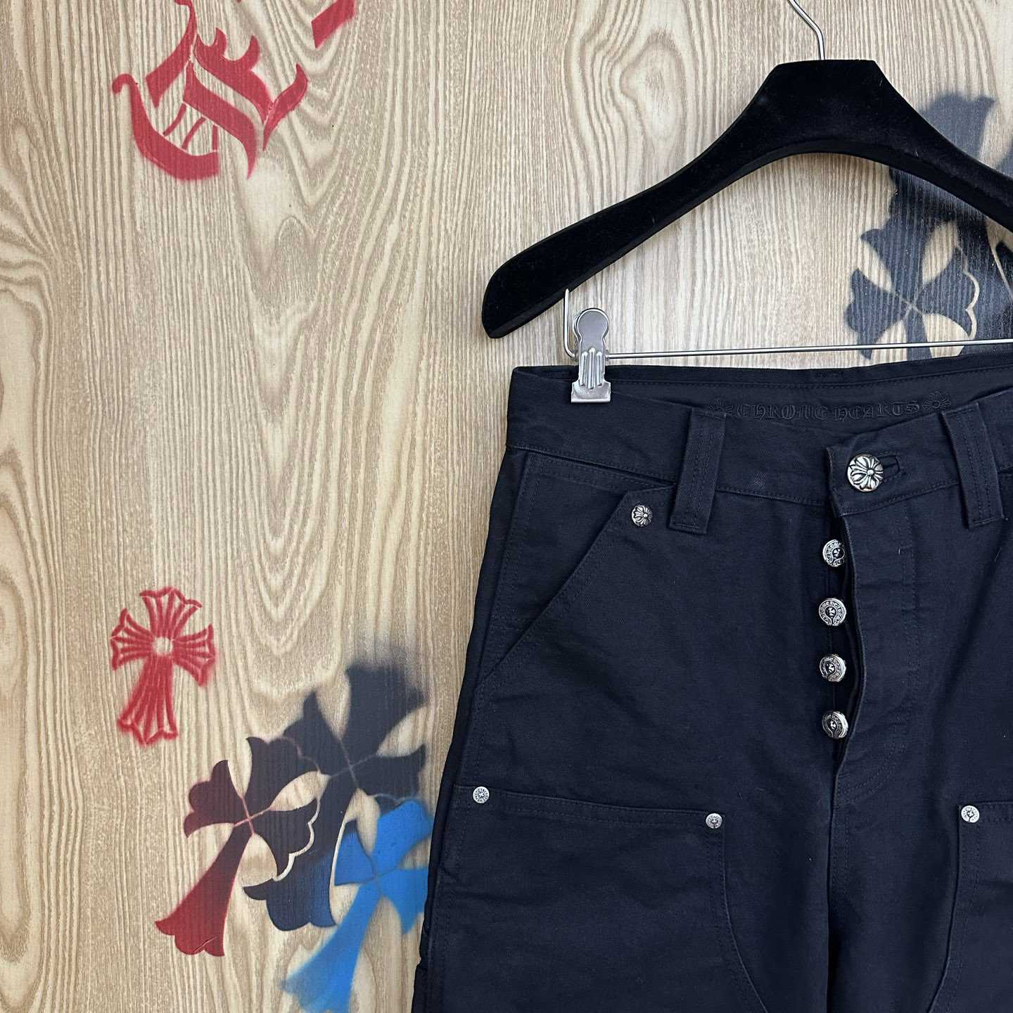 Chrome Hearts Double Knee Cross Patch Shorts - DesignerGu