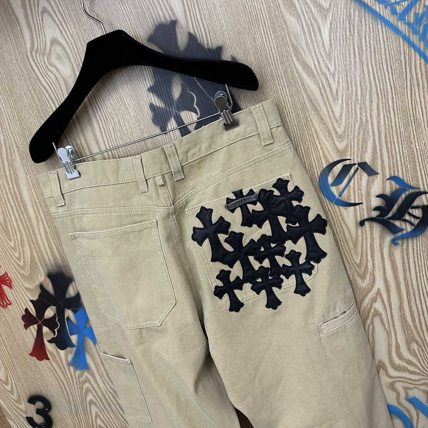 Chrome Hearts Cross Patch Double Knee Carpenter Pants - DesignerGu