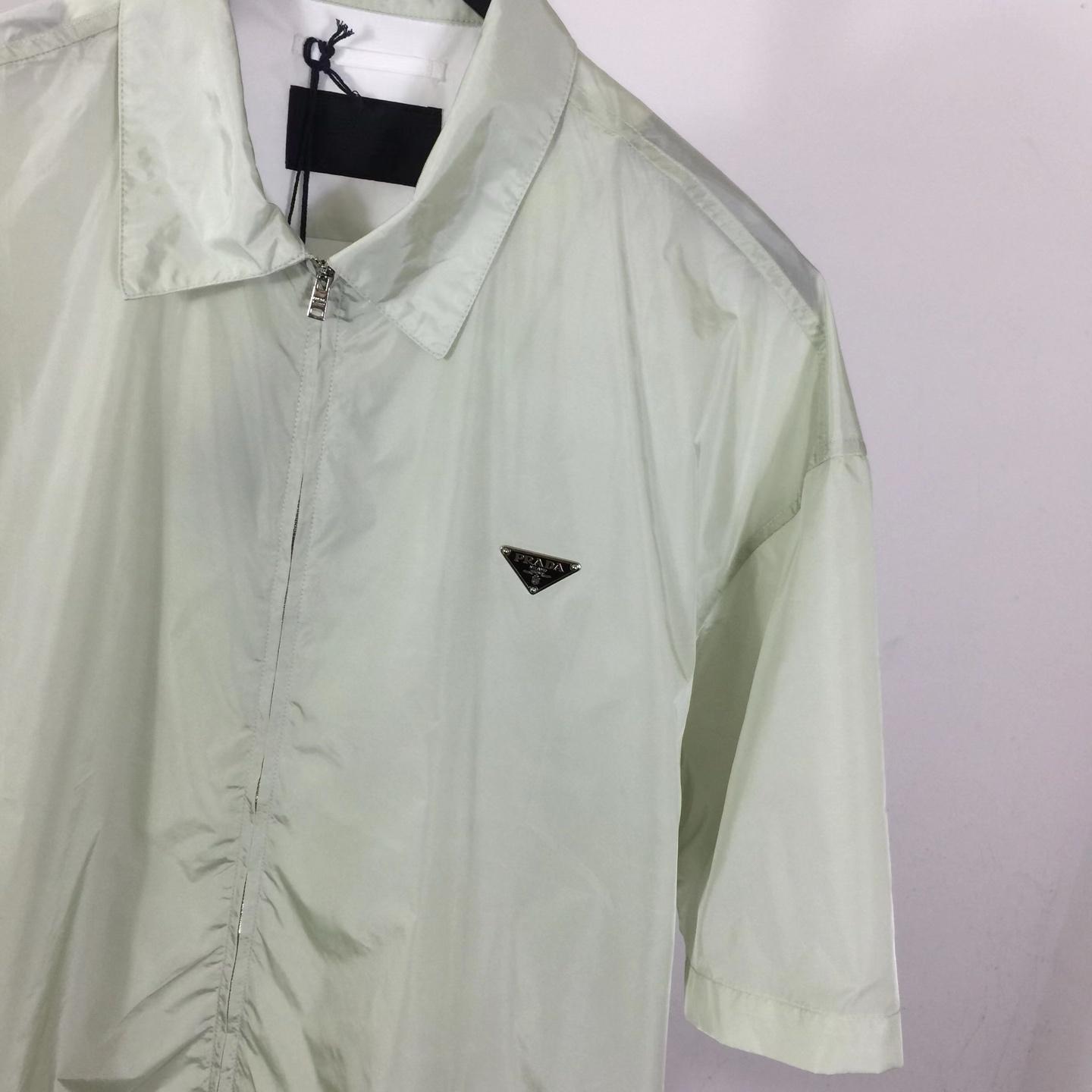 Prada Short-sleeved Re-Nylon Zipper Shirt - DesignerGu