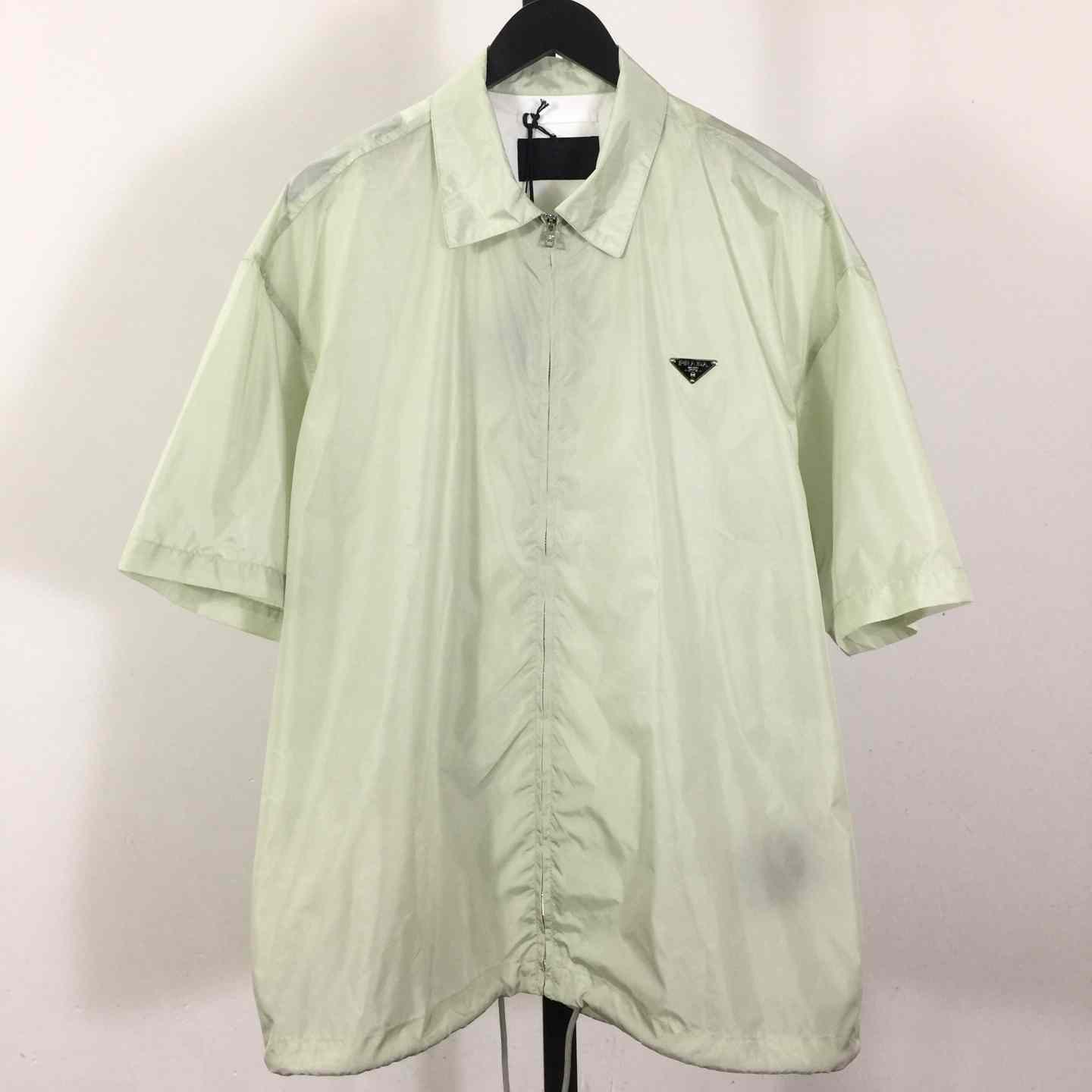 Prada Short-sleeved Re-Nylon Zipper Shirt - DesignerGu