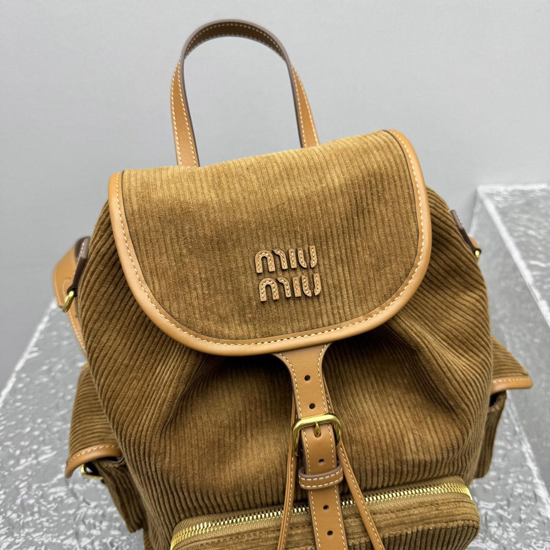 Miu Miu  Large Corduroy Backpack - DesignerGu