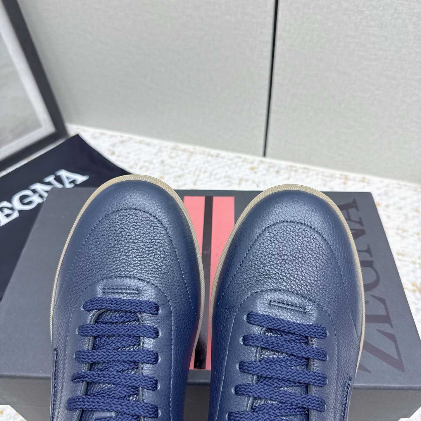 Zegna Grained Leather 232 Sneakers - DesignerGu