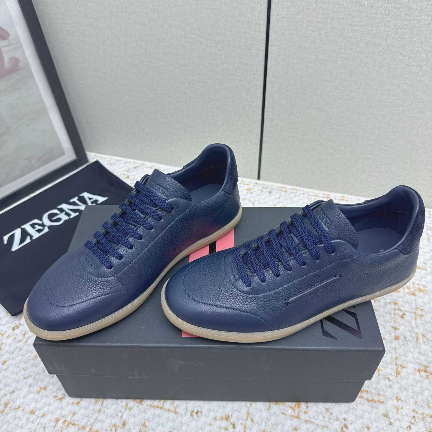Zegna Grained Leather 232 Sneakers - DesignerGu