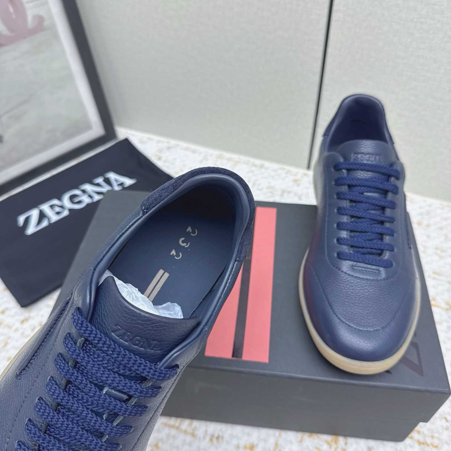 Zegna Grained Leather 232 Sneakers - DesignerGu