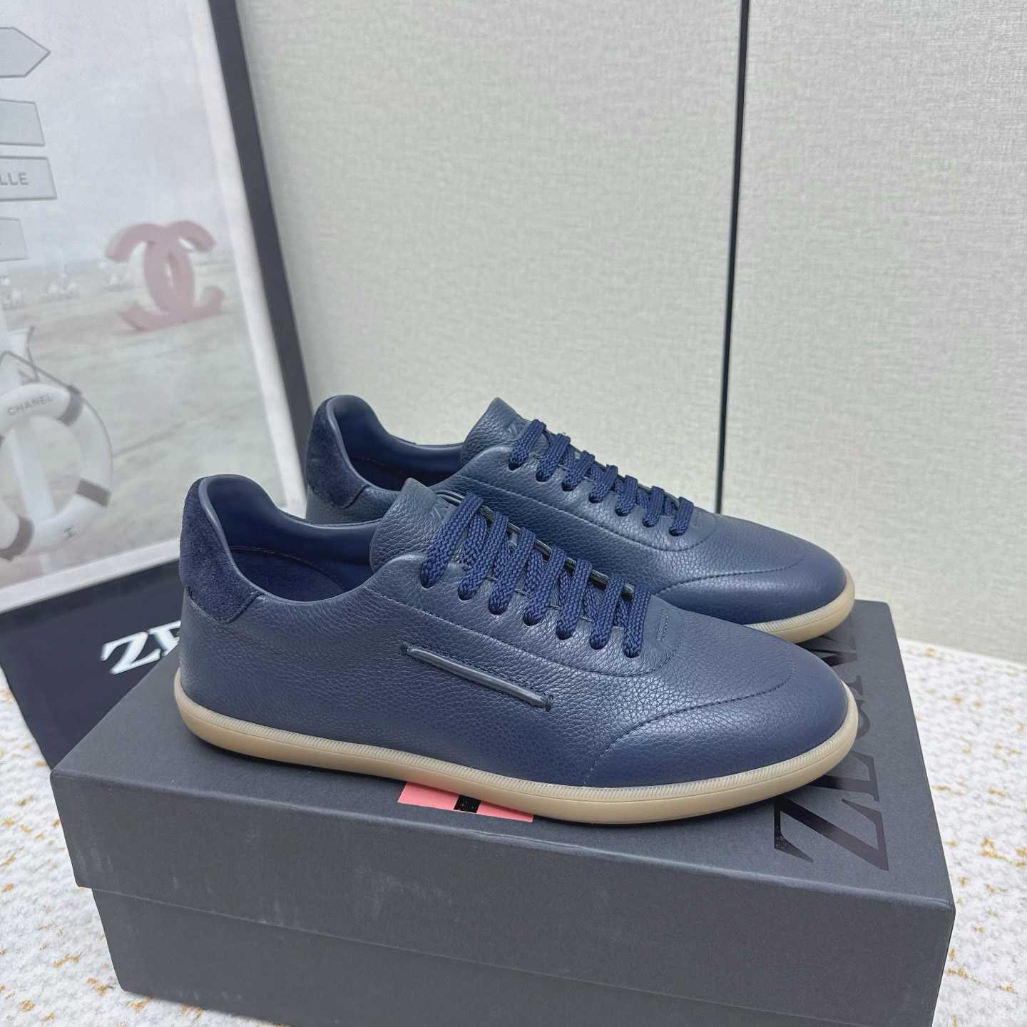 Zegna Grained Leather 232 Sneakers - DesignerGu
