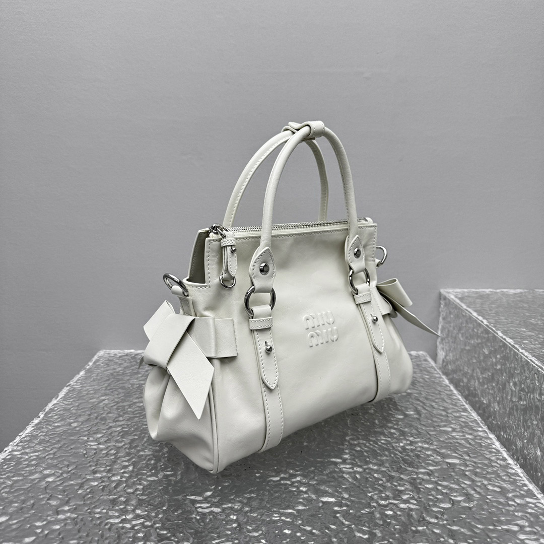 Miu Miu Shiny Leather Top-Handle Bag - DesignerGu