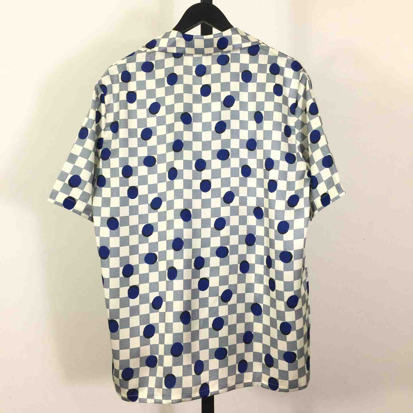 Louis Vuitton Damier Silk Short-Sleeved Shirt   1AK7BK - DesignerGu