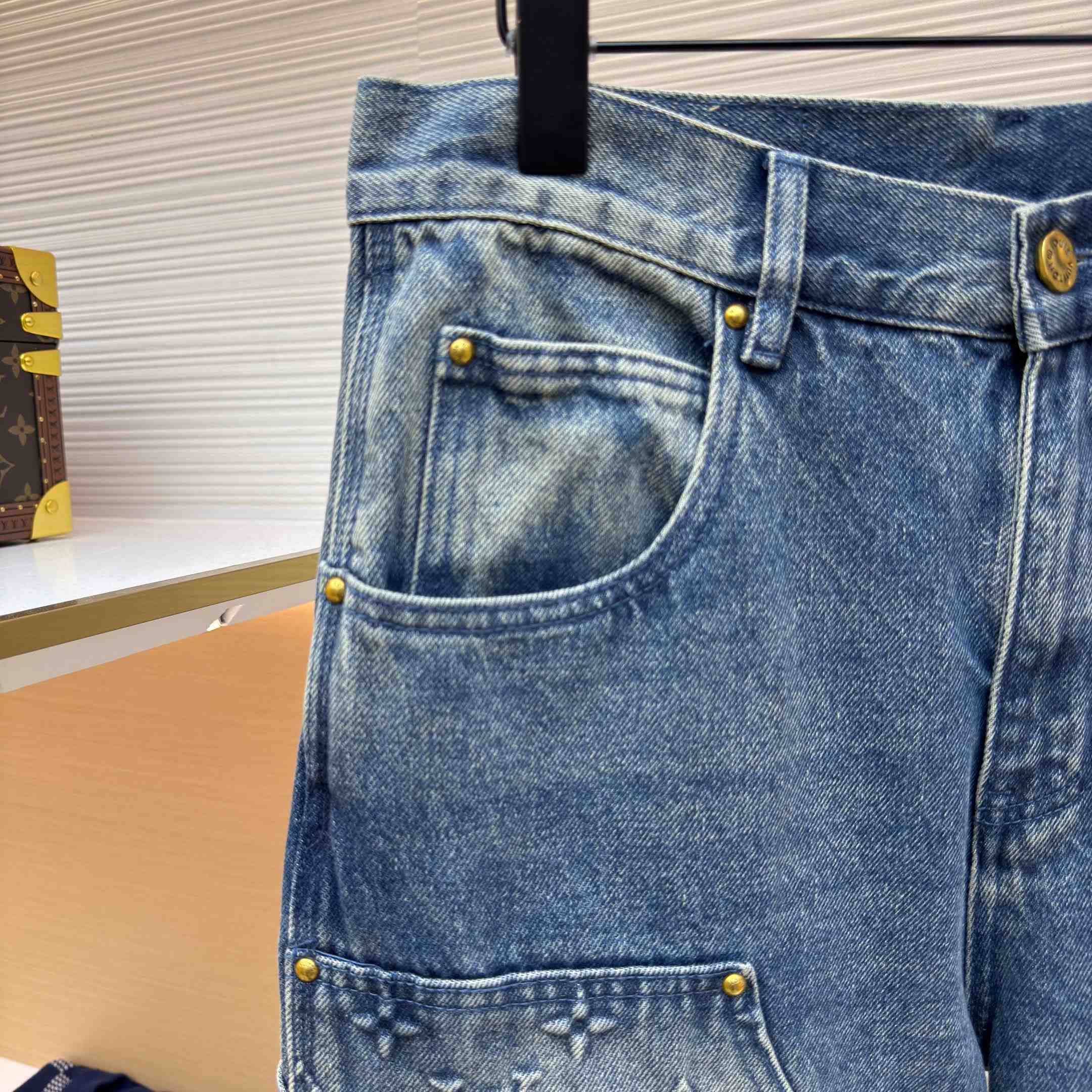 Louis Vuitton Denim Carpenter Shorts  - DesignerGu