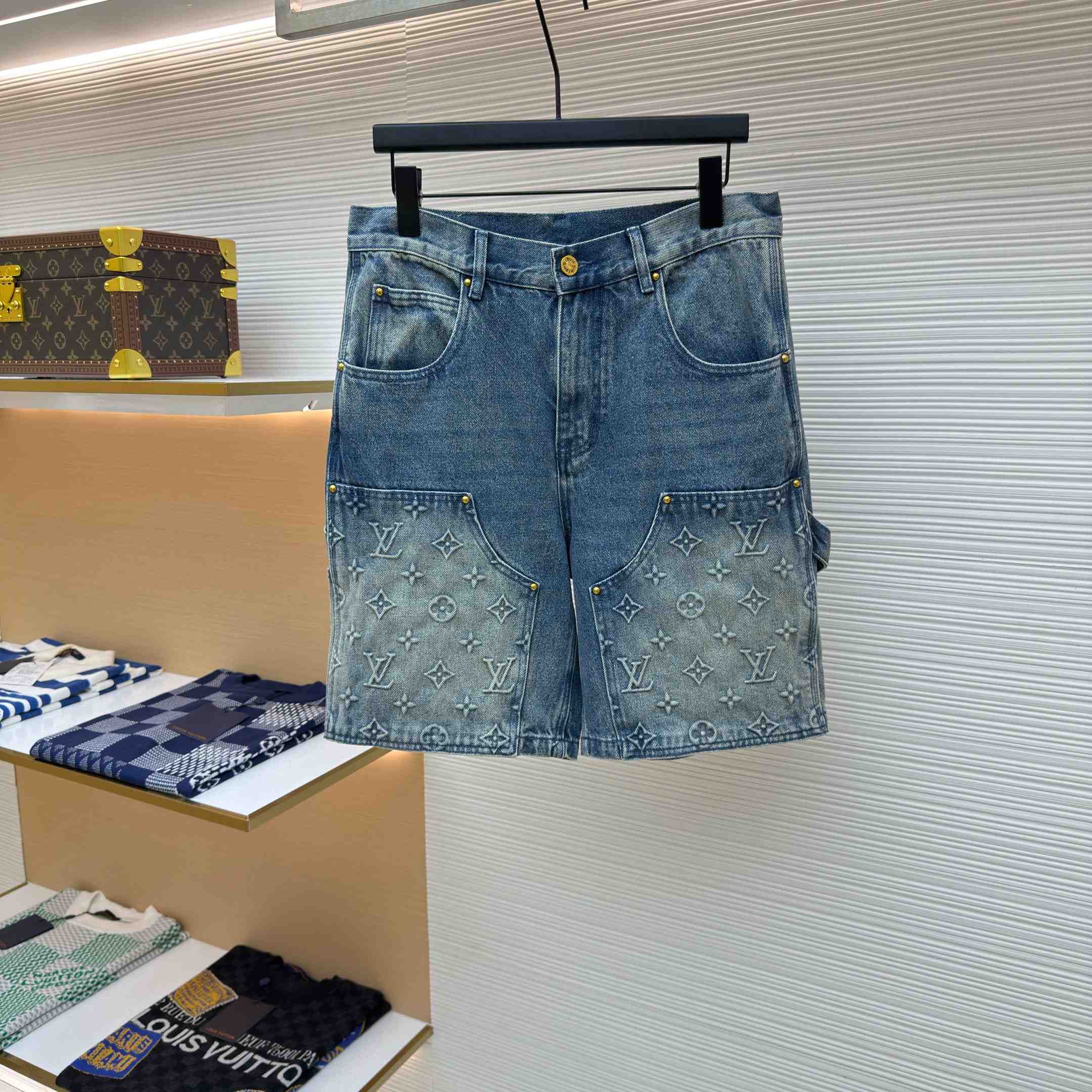 Louis Vuitton Denim Carpenter Shorts  - DesignerGu