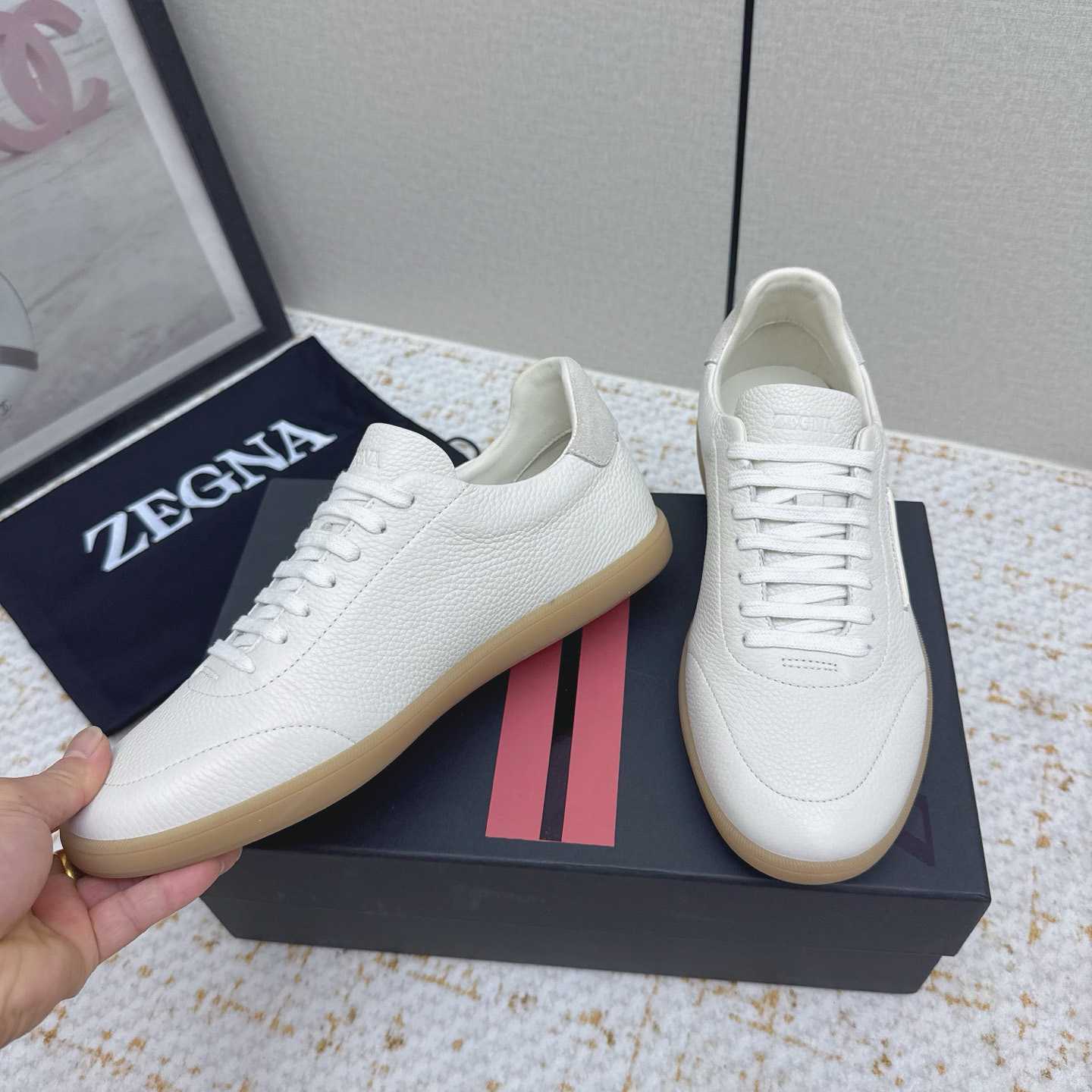 Zegna Grained Leather 232 Sneakers - DesignerGu
