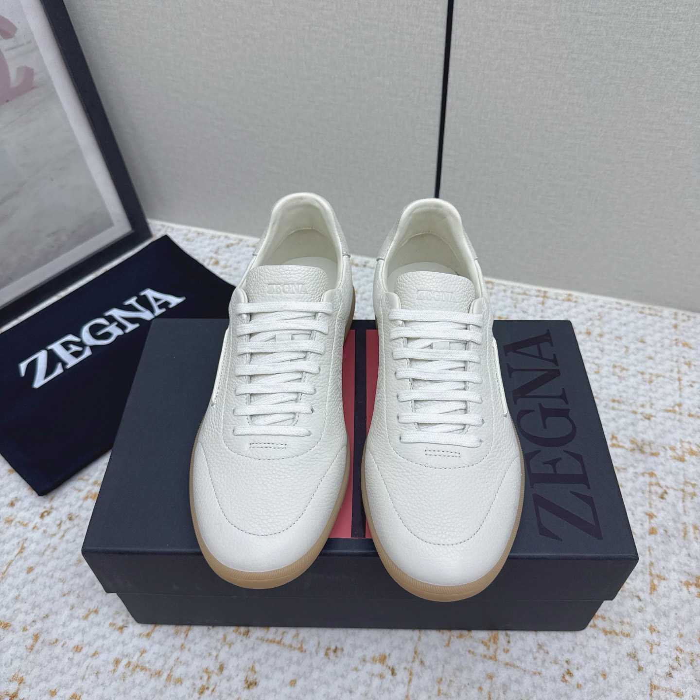 Zegna Grained Leather 232 Sneakers - DesignerGu