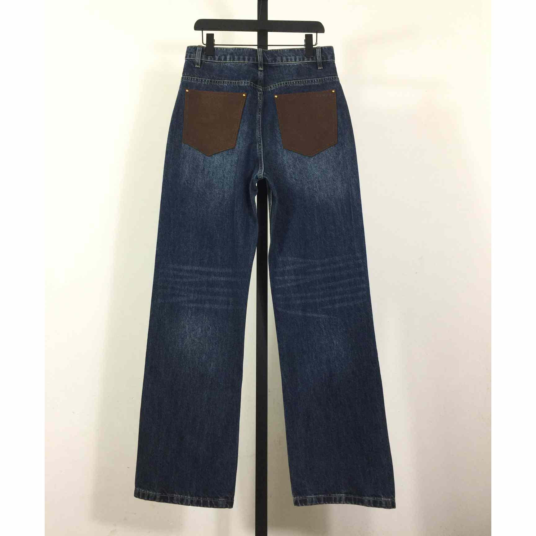 Louis Vuitton Denim Skate Pants With Leather Signature Pockets   1AJUXV - DesignerGu