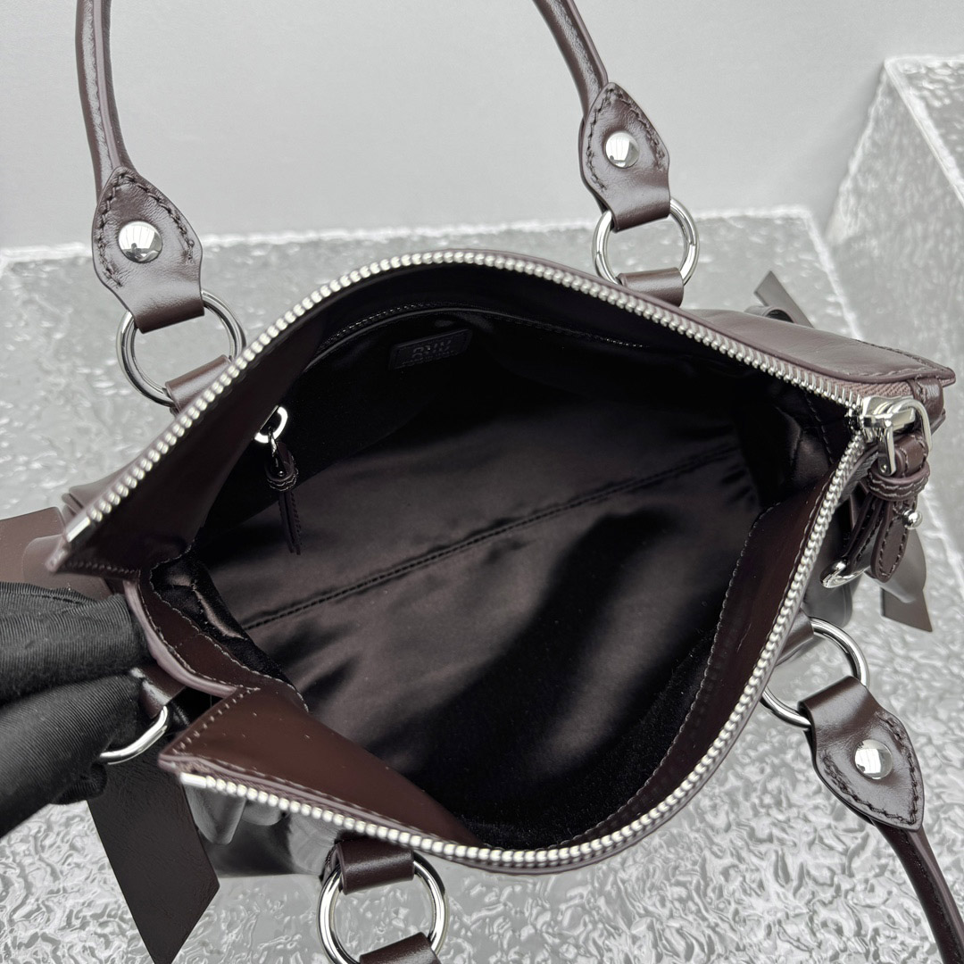 Miu Miu Shiny Leather Top-Handle Bag - DesignerGu