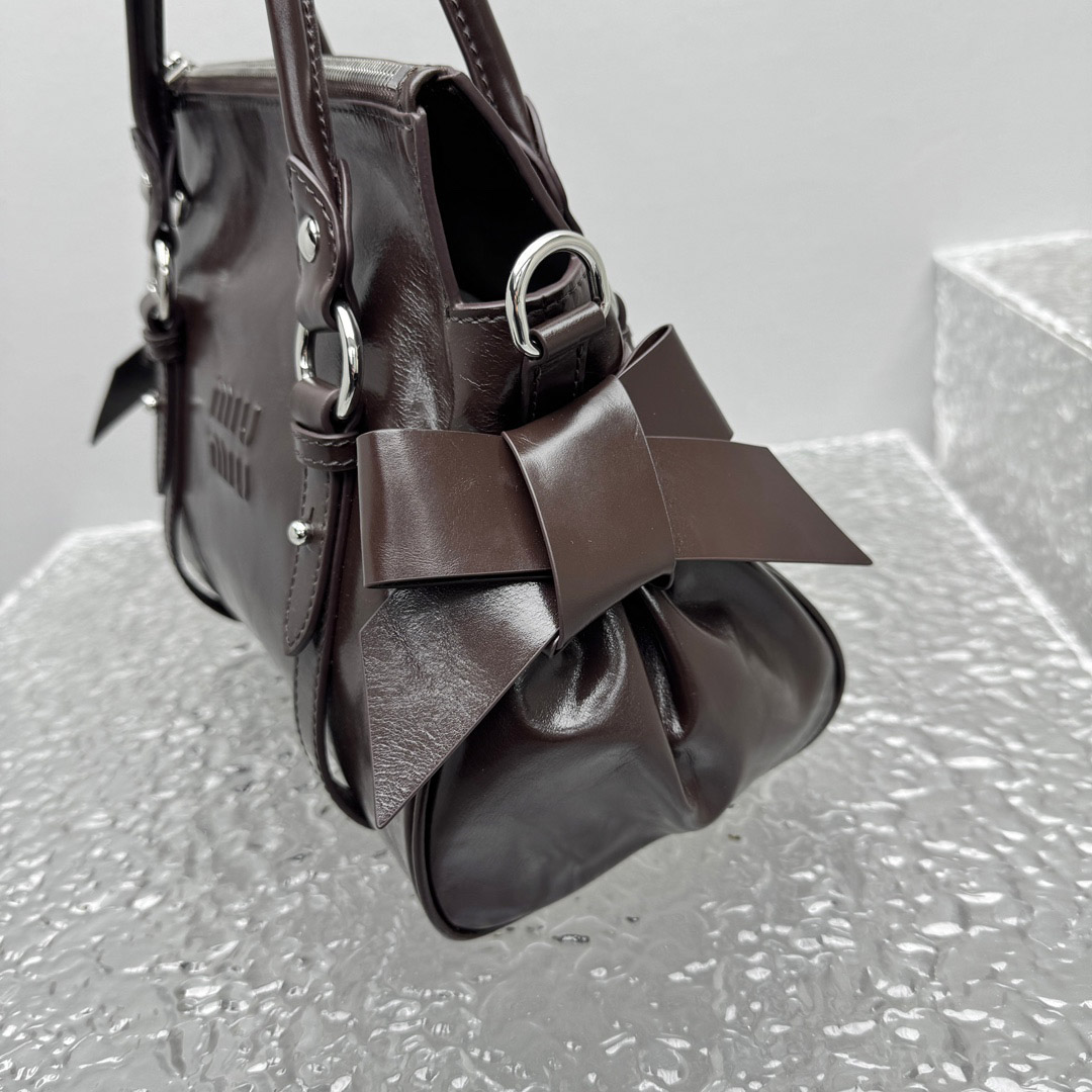 Miu Miu Shiny Leather Top-Handle Bag - DesignerGu
