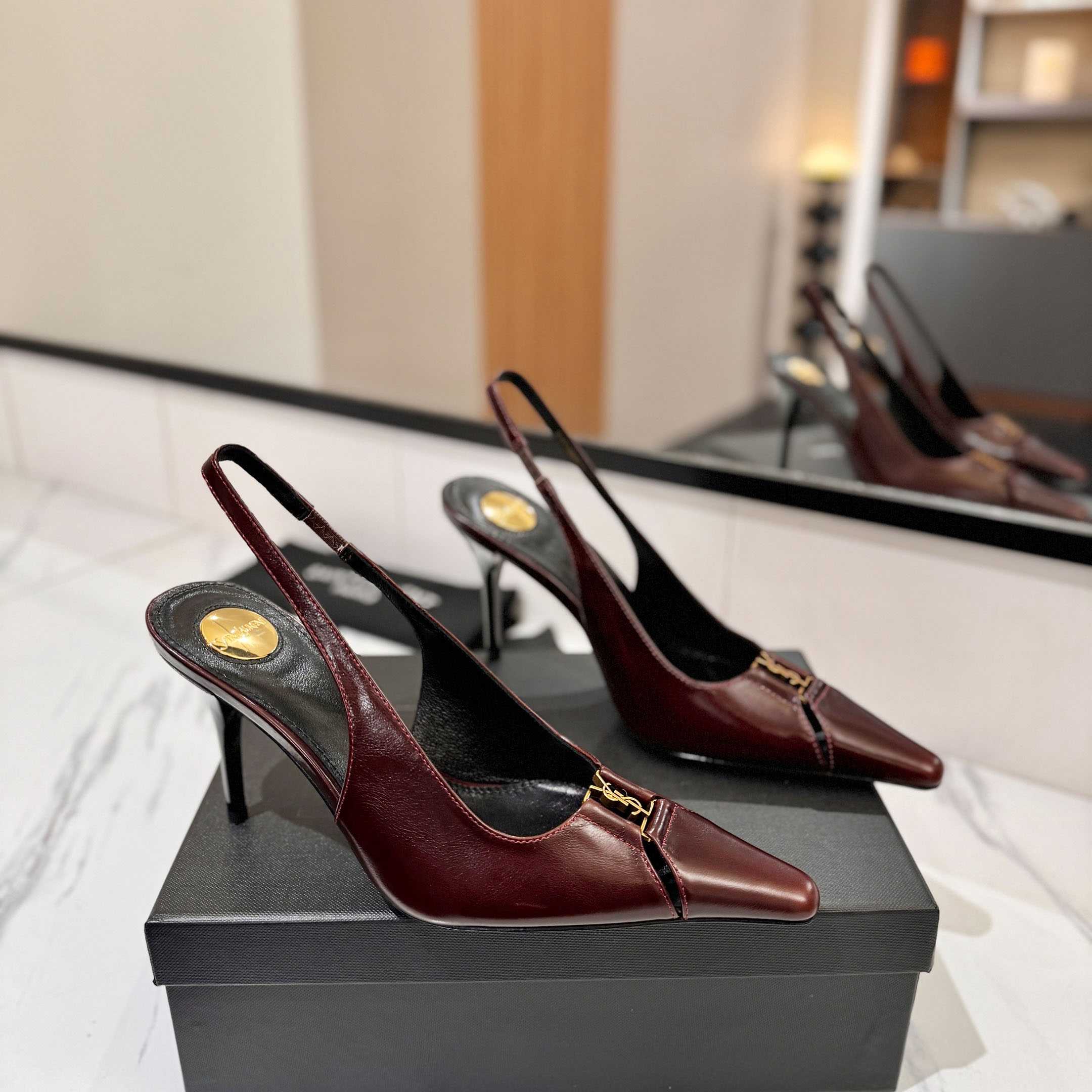 Saint Laurent Babylone Breteuil Slingback Pumps - DesignerGu