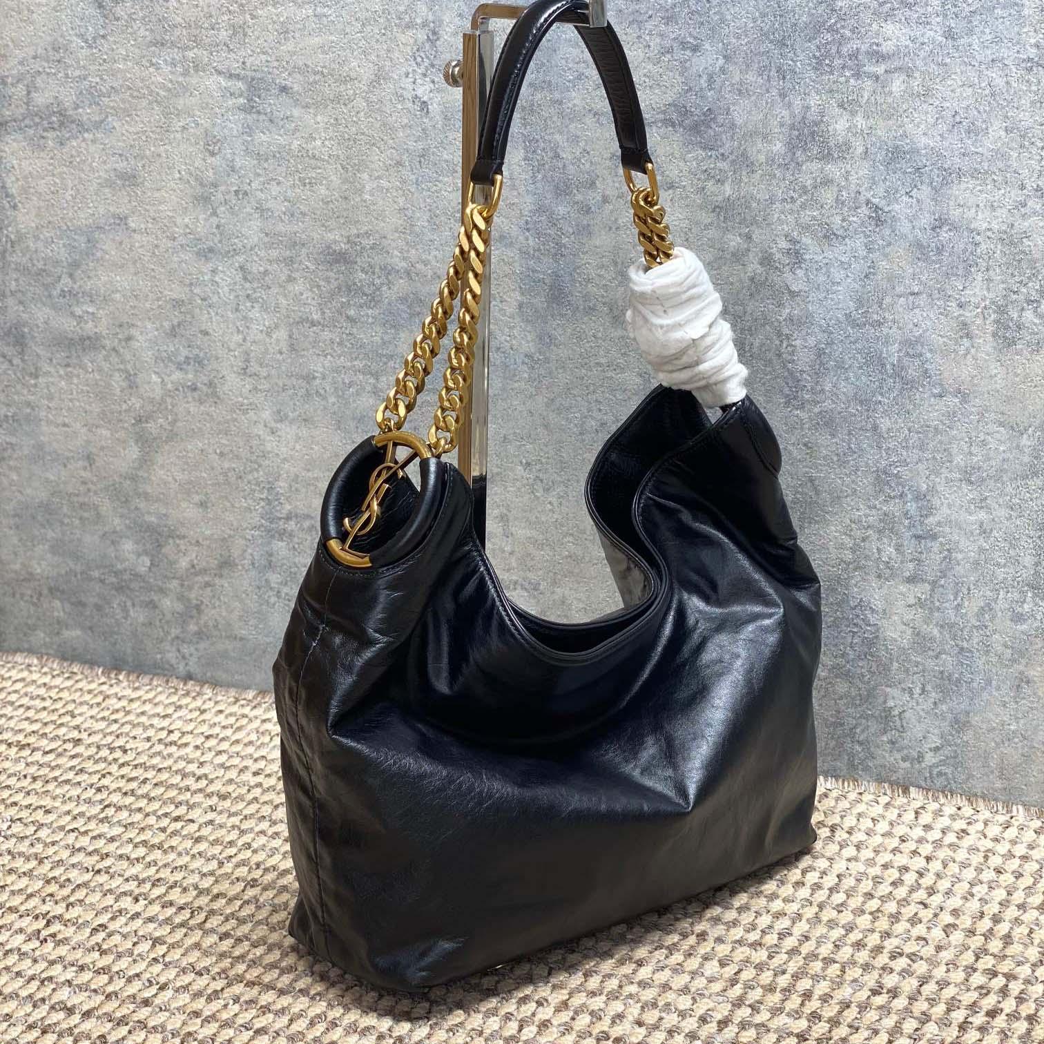 Saint Laurent HORTENSE Small Hobo In Shiny Leather - DesignerGu