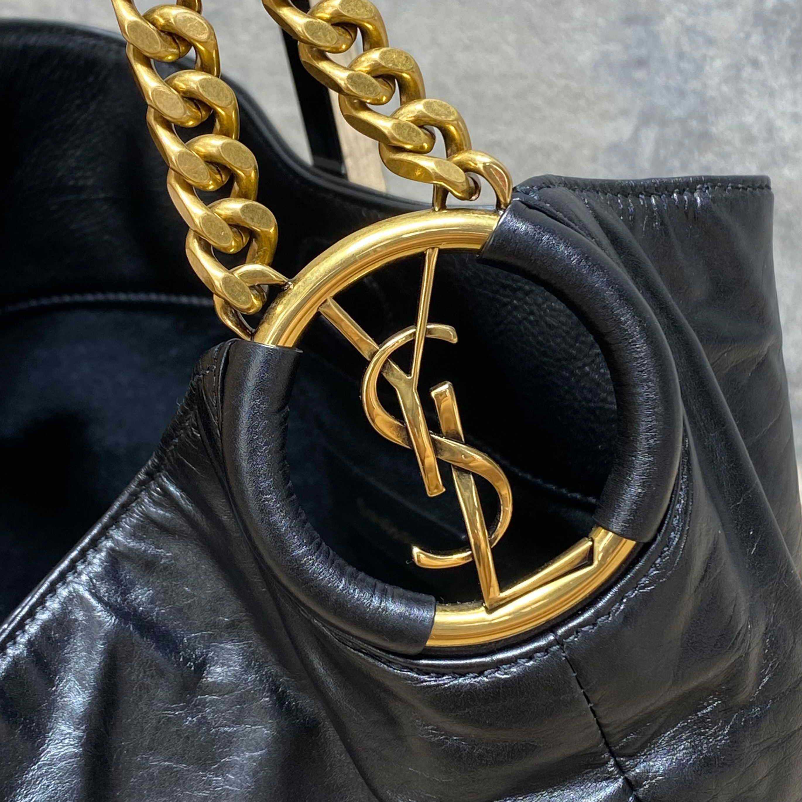 Saint Laurent HORTENSE Small Hobo In Shiny Leather - DesignerGu