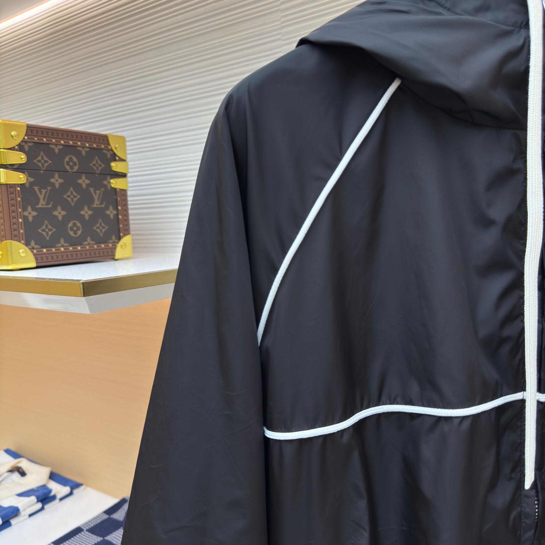Miu Miu Black Technical Silk Zipper Jacket - DesignerGu