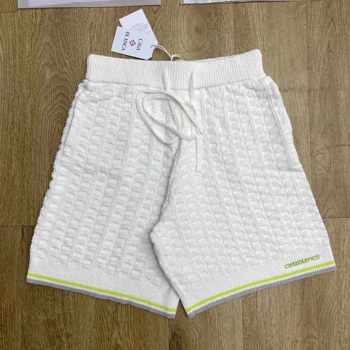 Casablanca Tennis Boucle Shorts In White Z6044 - DesignerGu