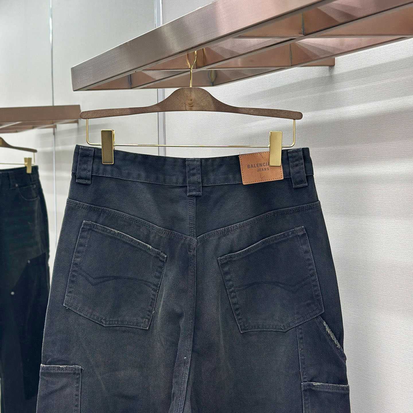 Balenciaga Ripped Off Baggy Jeans - DesignerGu