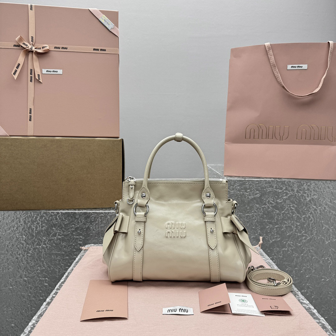 Miu Miu Shiny Leather Top-Handle Bag - DesignerGu