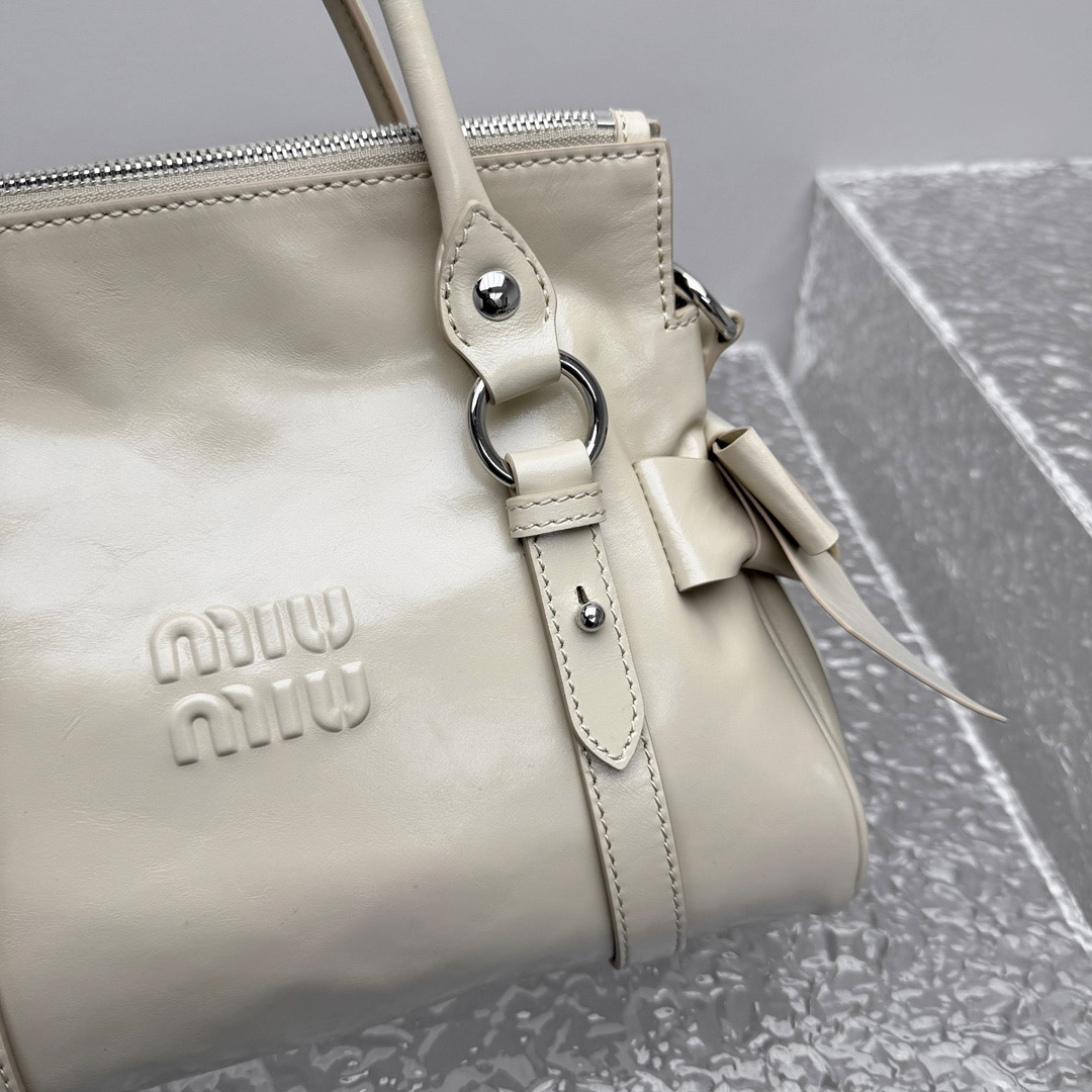 Miu Miu Shiny Leather Top-Handle Bag - DesignerGu