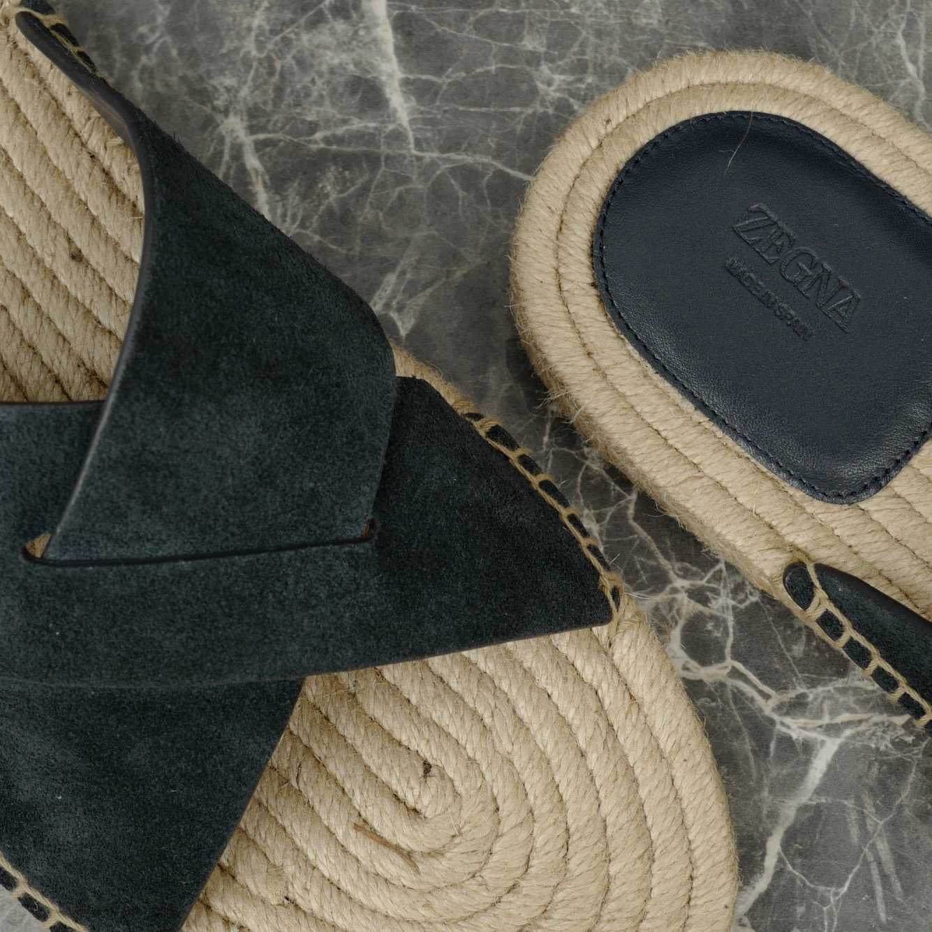 Zegna Crossover-Strap Suede Espadrilles - DesignerGu