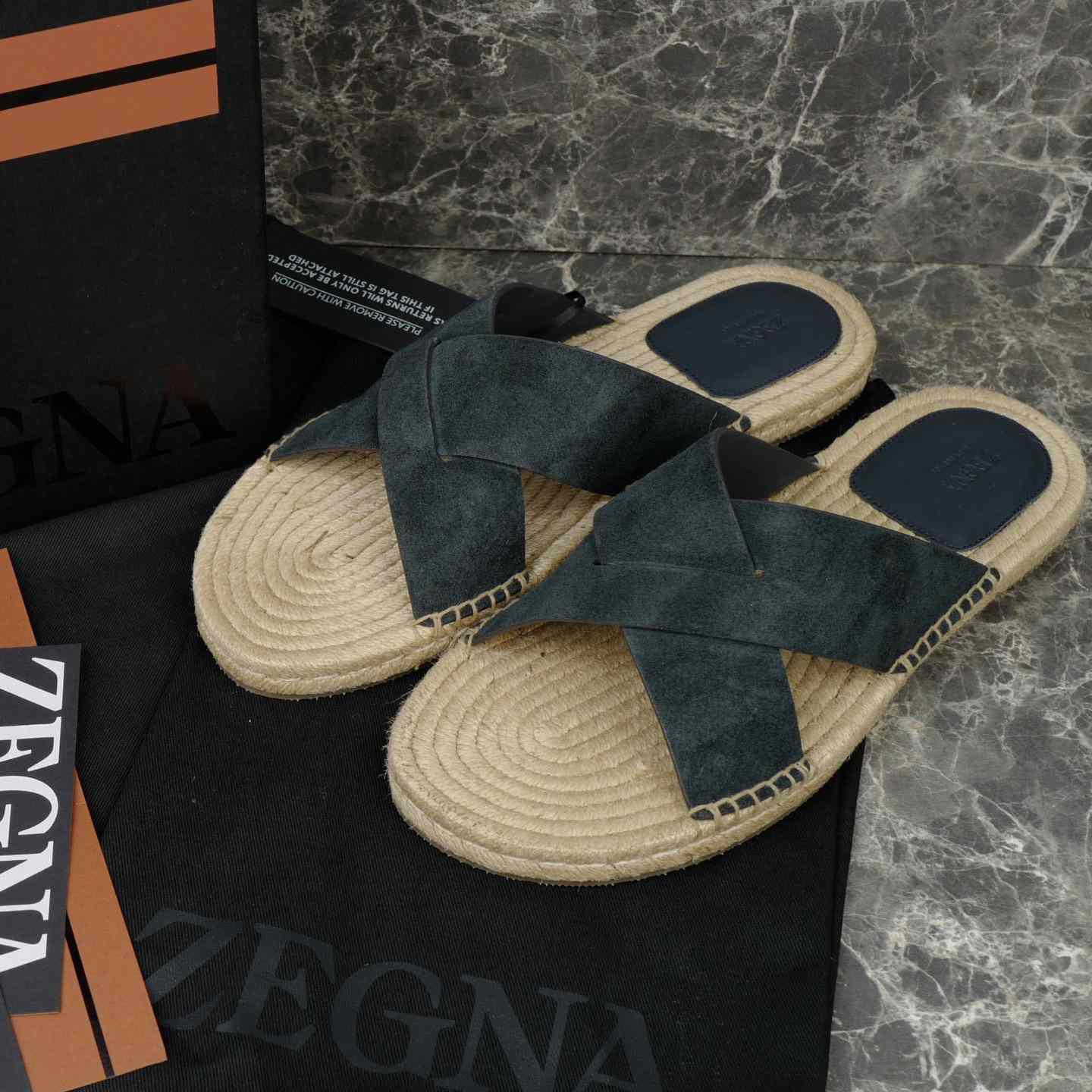 Zegna Crossover-Strap Suede Espadrilles - DesignerGu