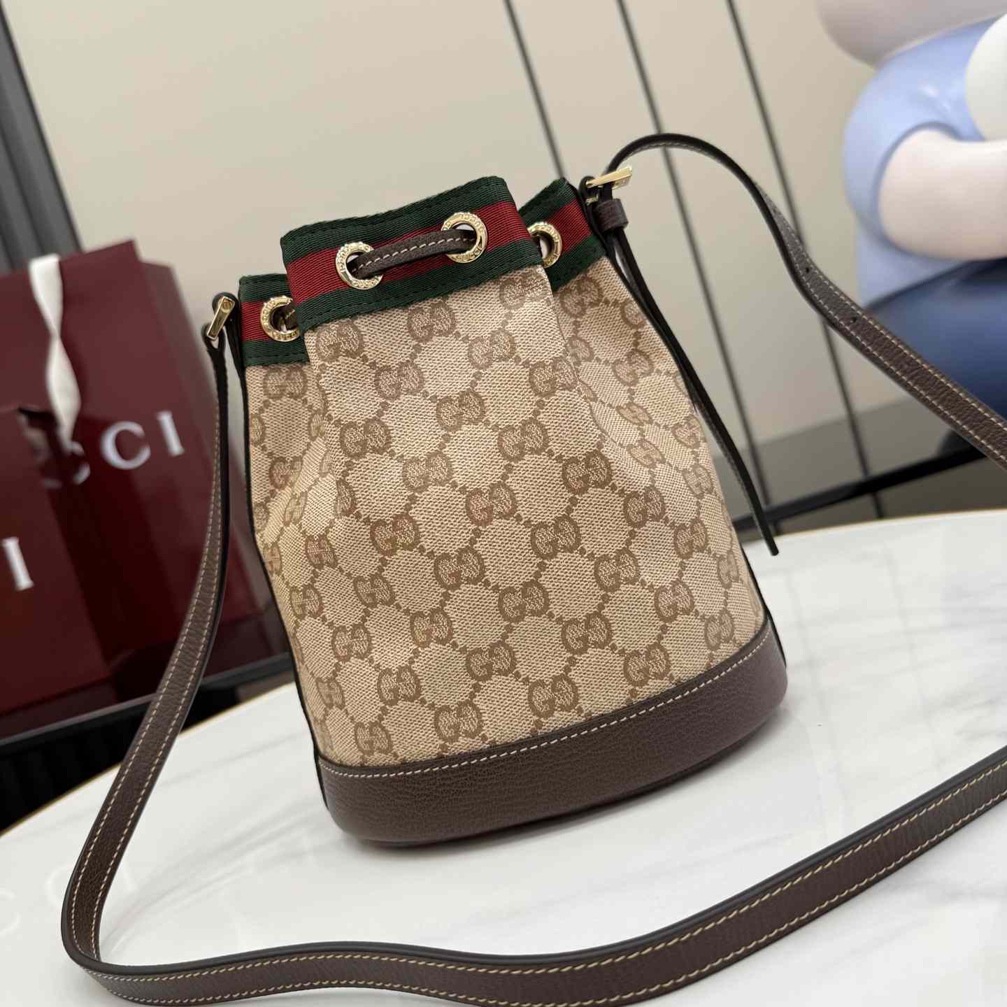 Gucci Mini Bucket Bag With Web - DesignerGu