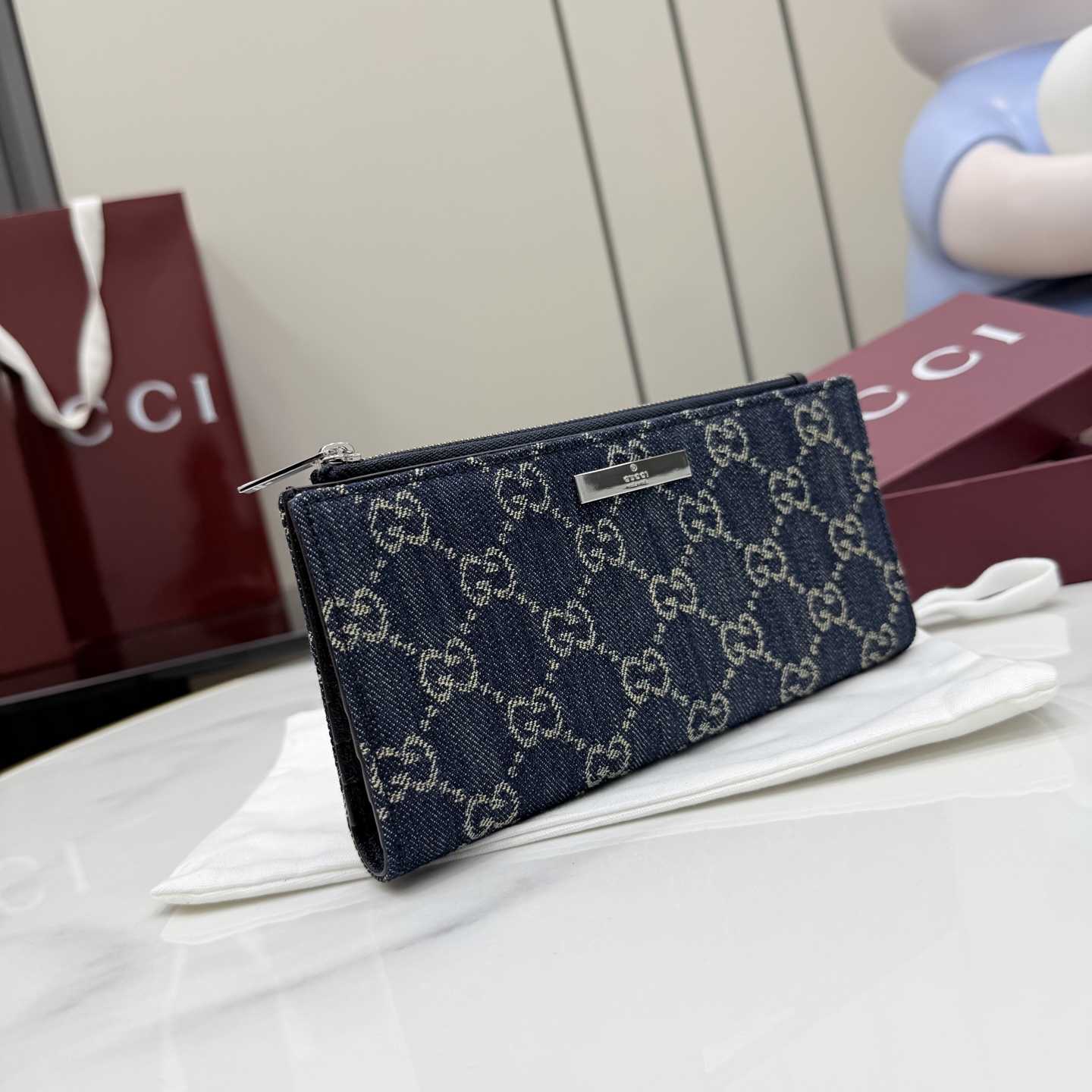 Gucci Long Wallet With Gucci Plaque - DesignerGu