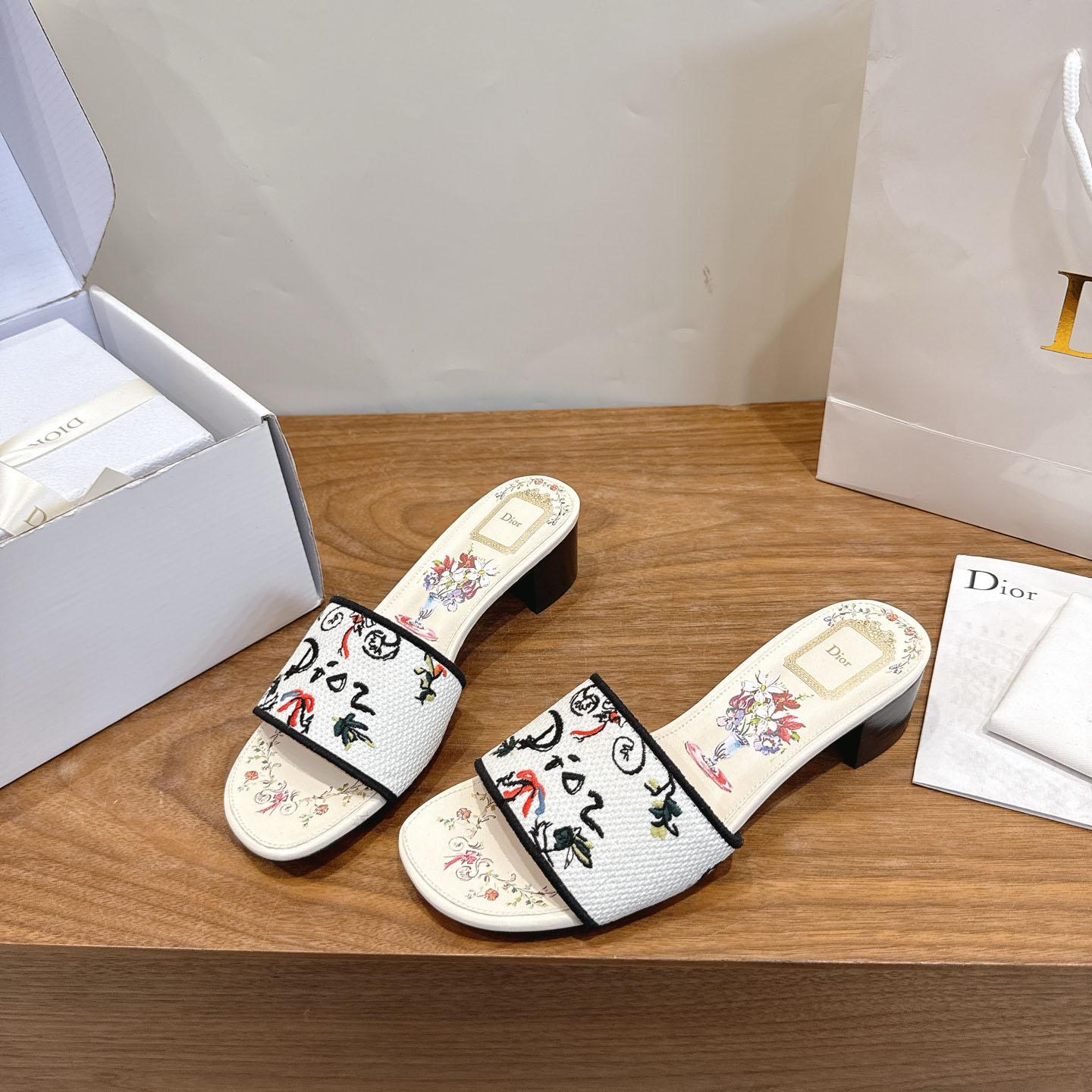 Dior Dioriviera Dway Heeled Slide - DesignerGu