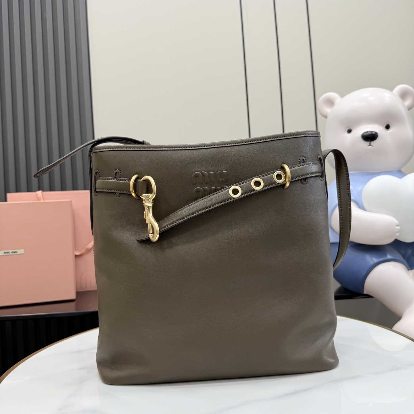Miu Miu Aventure Nappa Leather Bucket Bag - DesignerGu