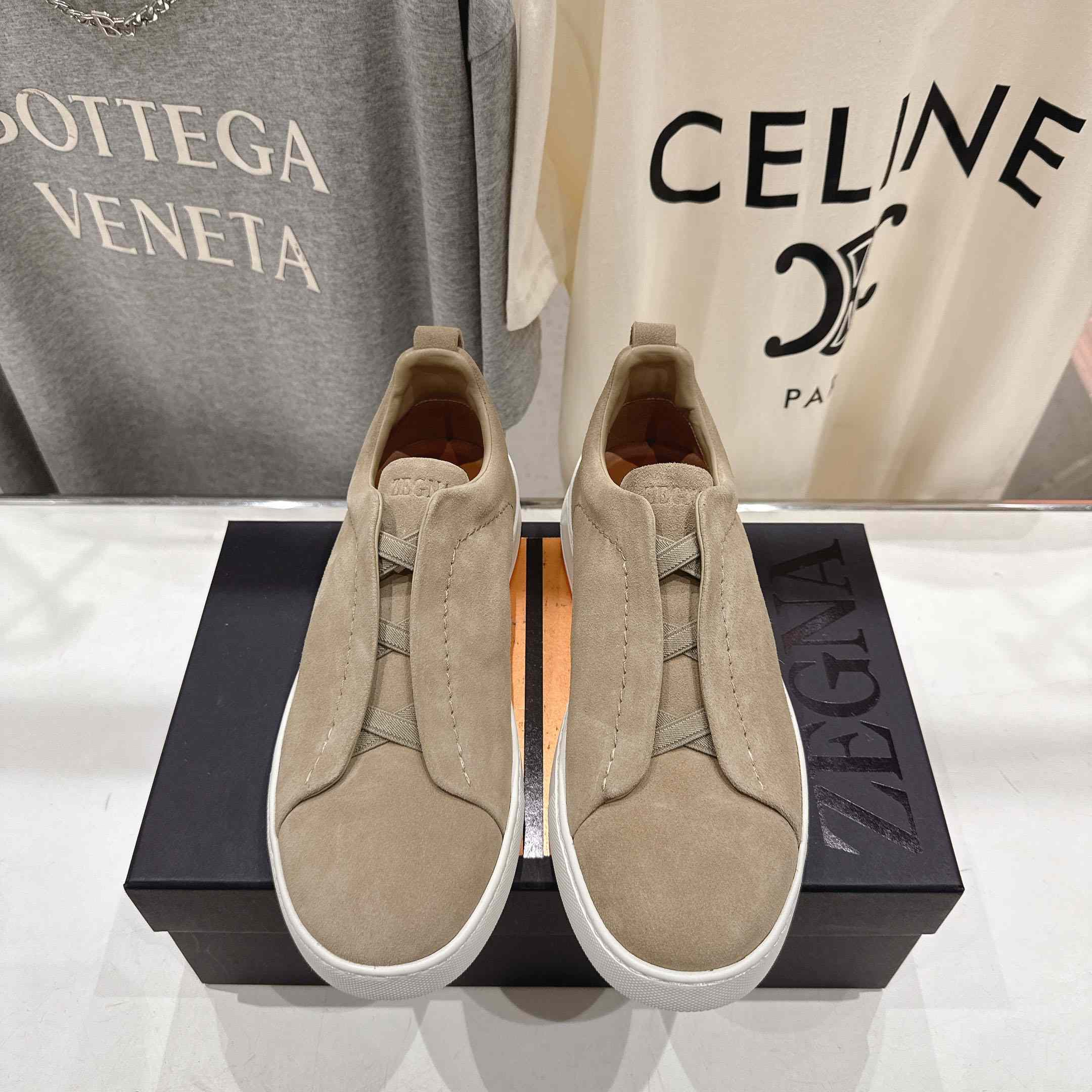 Zegna Suede Triple Stitch™ Sneakers - DesignerGu