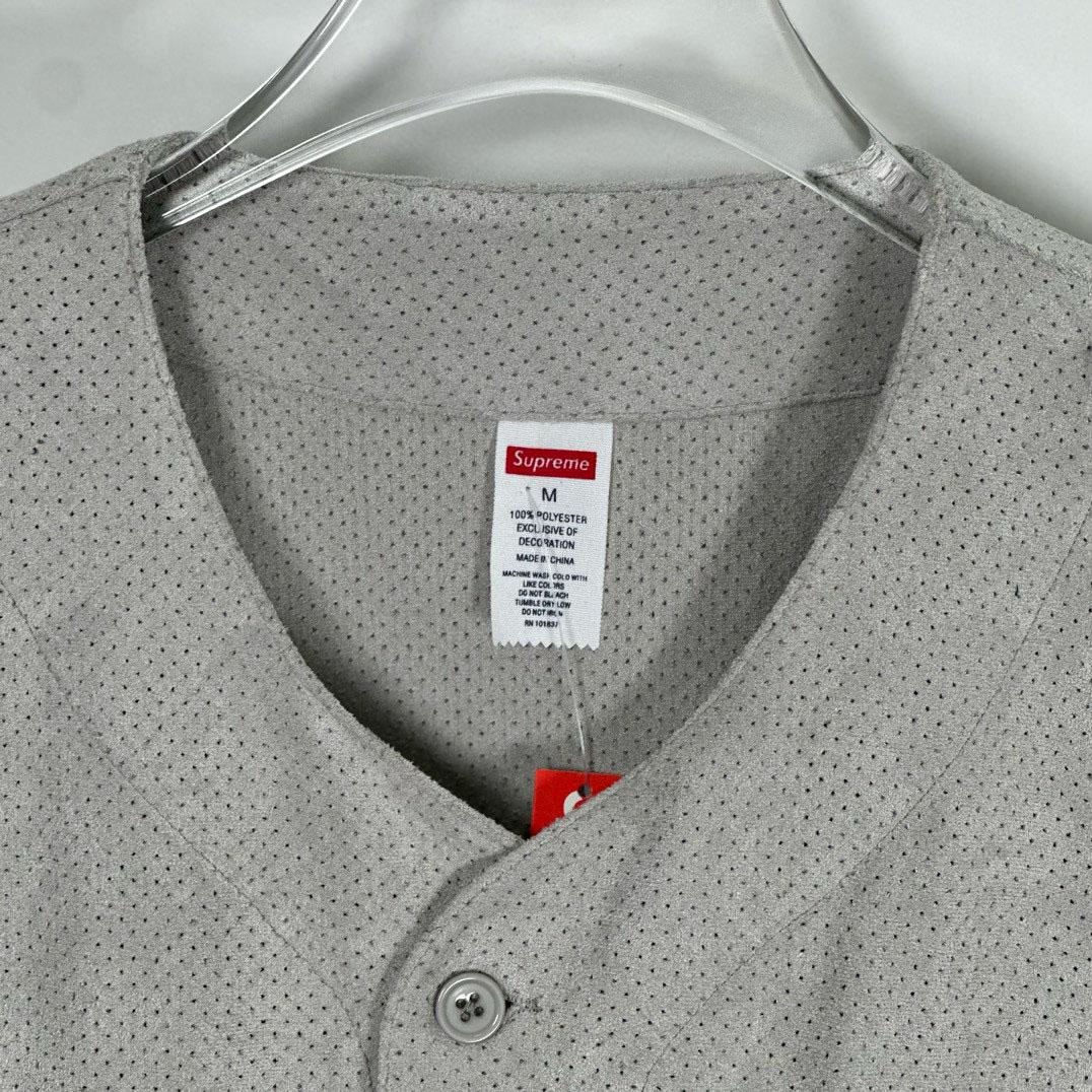 Supreme Ultrasuede Mesh Baseball Jersey 'Grey' - DesignerGu