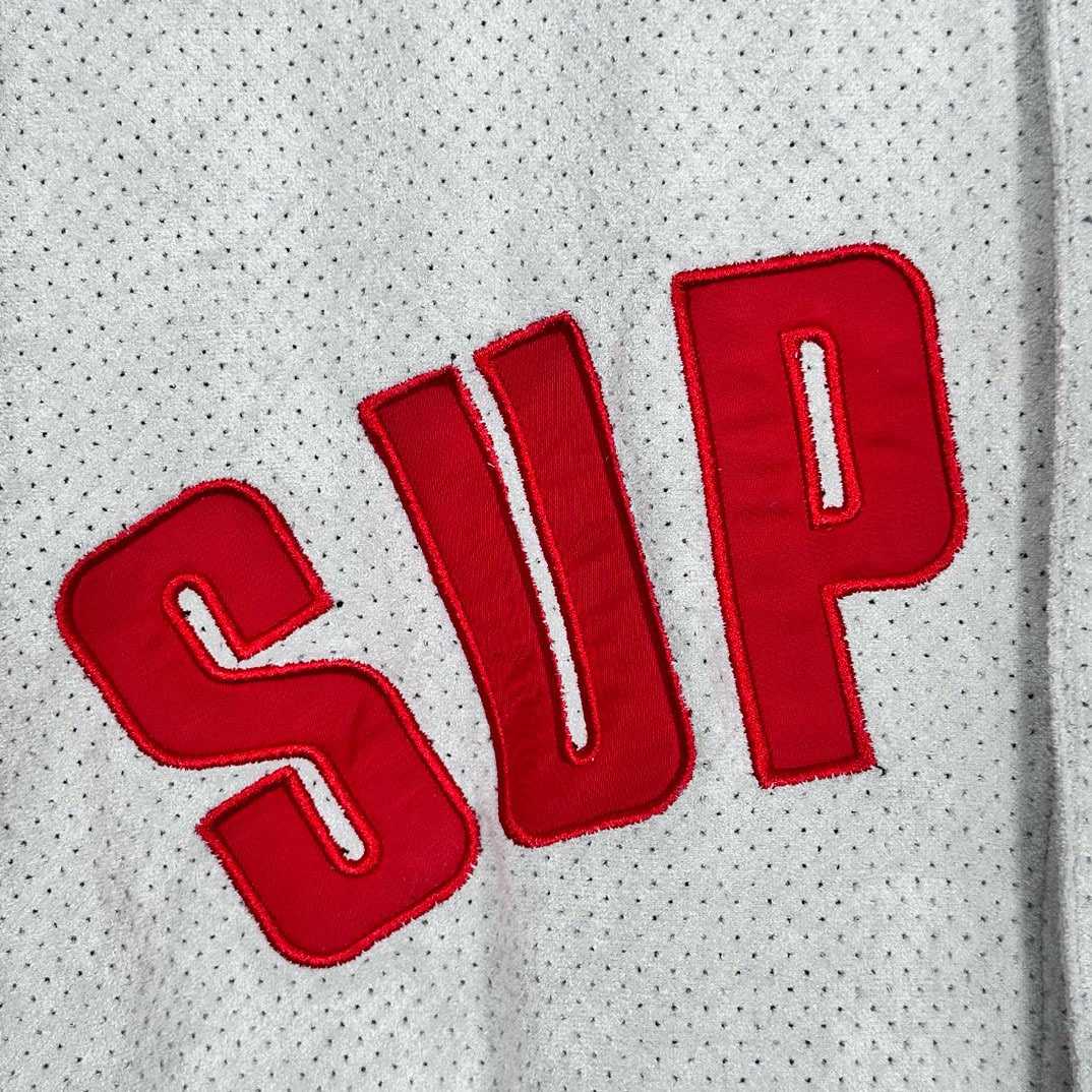 Supreme Ultrasuede Mesh Baseball Jersey 'Grey' - DesignerGu
