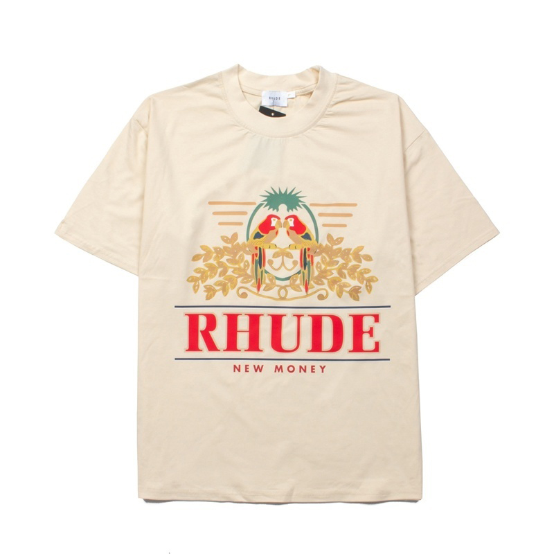 Rhude Parakeet Tee In Cream - DesignerGu