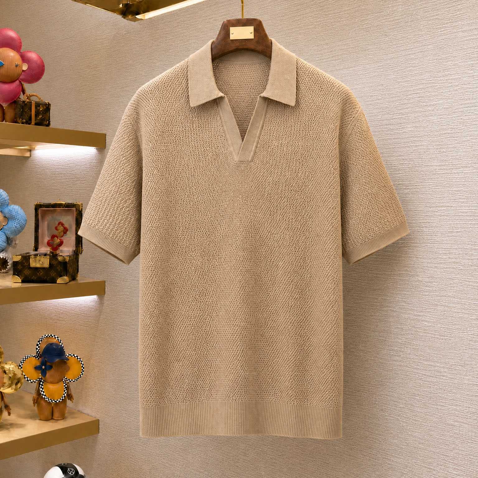 Zegna Premium Cotton Knit Johnny Collar Polo Sweater - DesignerGu