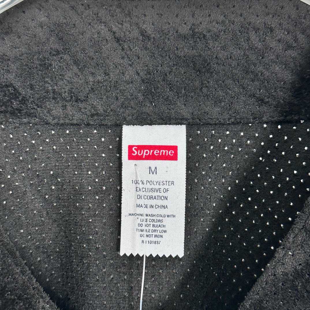 Supreme Ultrasuede Mesh Baseball Jersey 'Black' - DesignerGu
