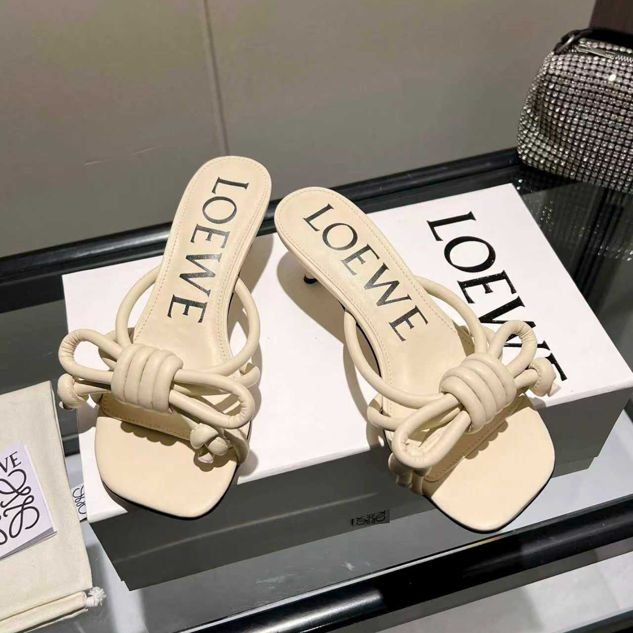 Loewe Flamenco Knot Sandal In Lambskin - DesignerGu