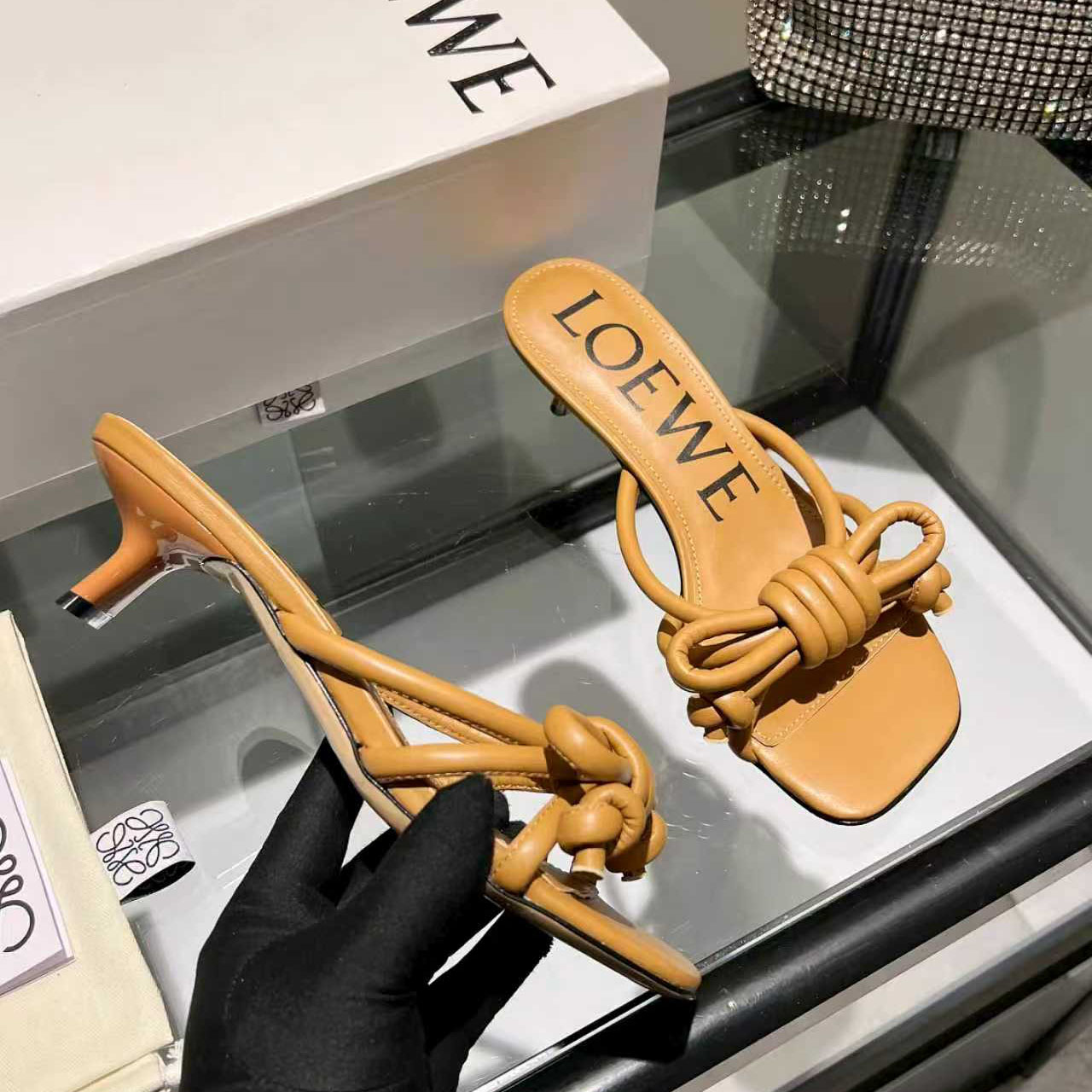 Loewe Flamenco Knot Sandal In Lambskin - DesignerGu