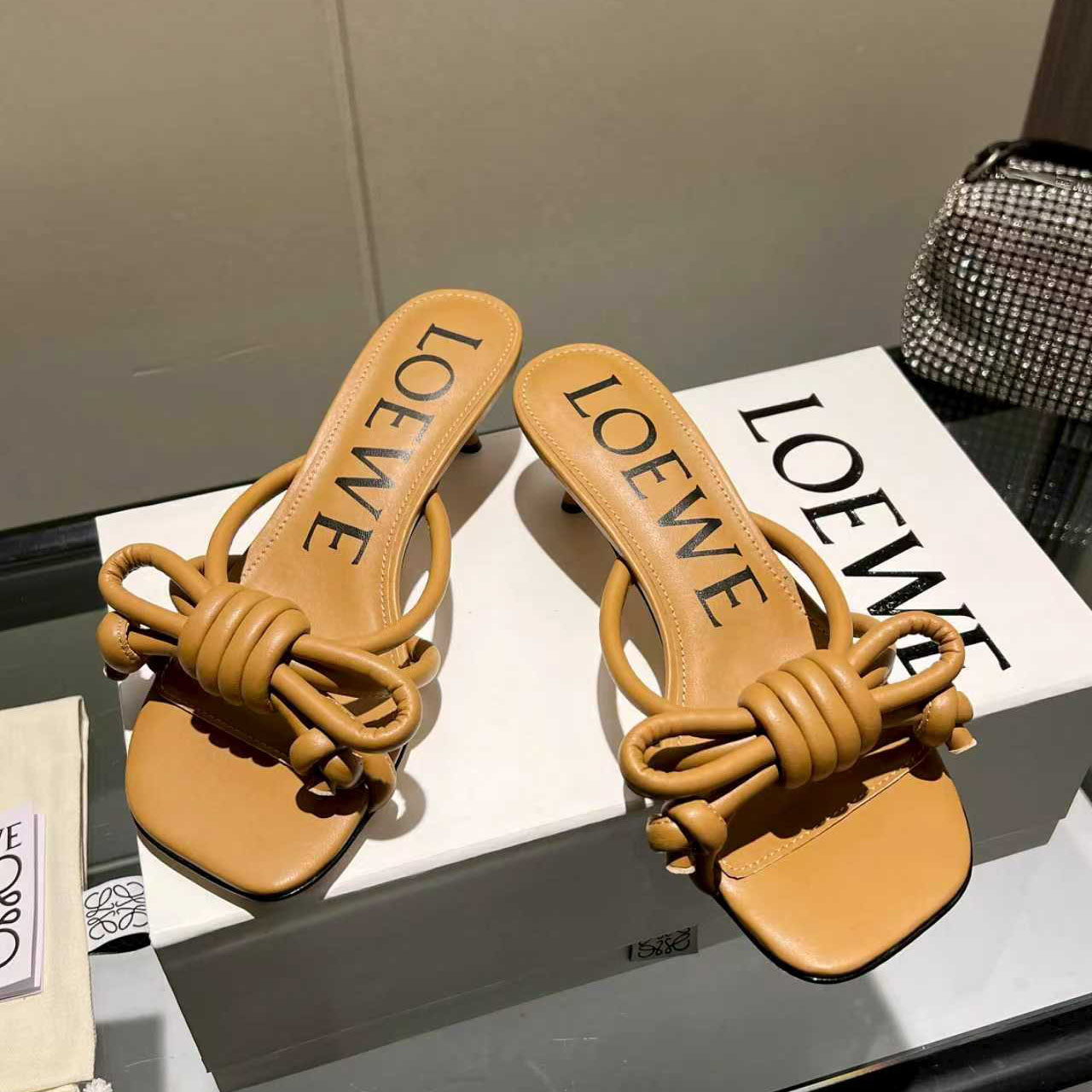 Loewe Flamenco Knot Sandal In Lambskin - DesignerGu