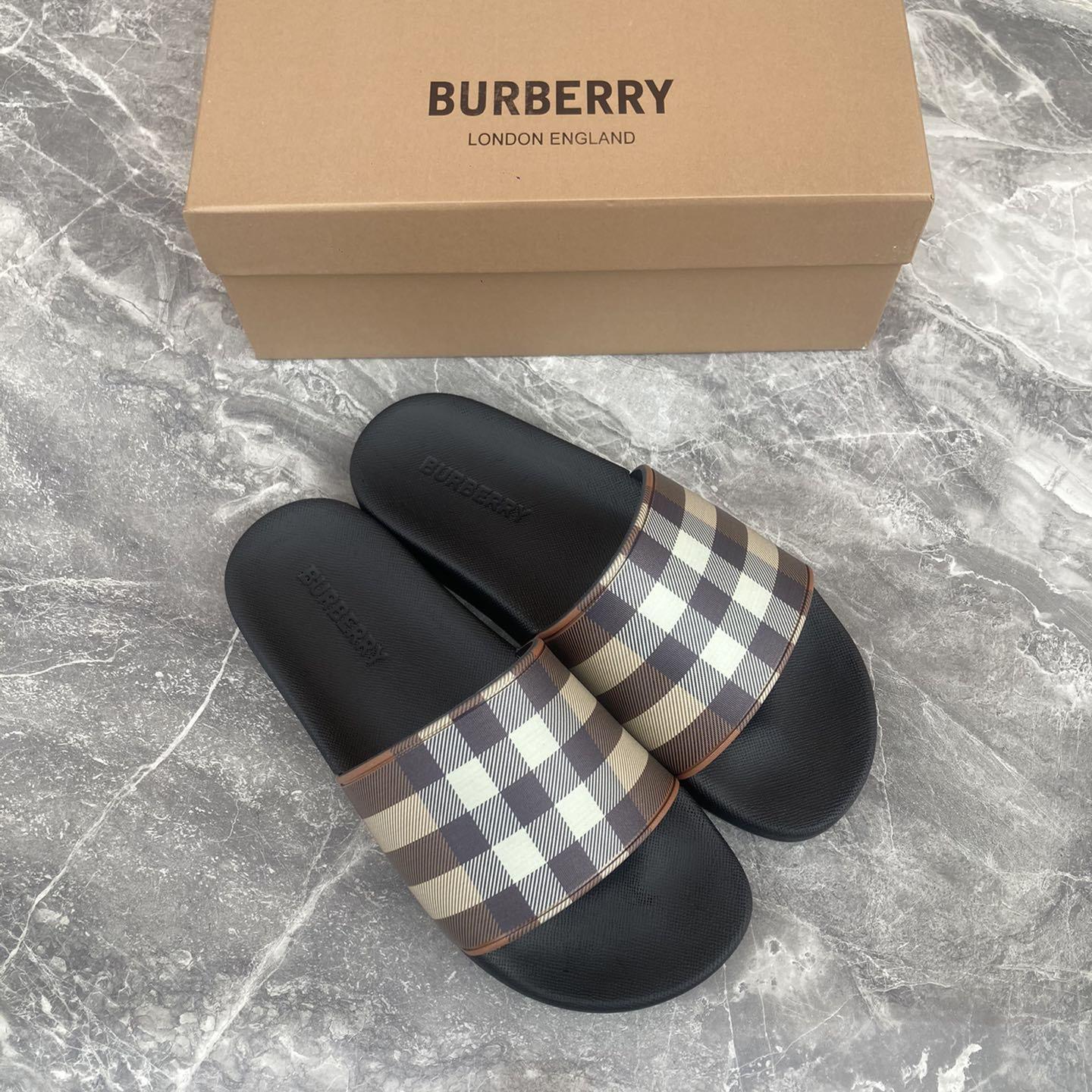 Burberry Furley Check Slide Sandals - DesignerGu