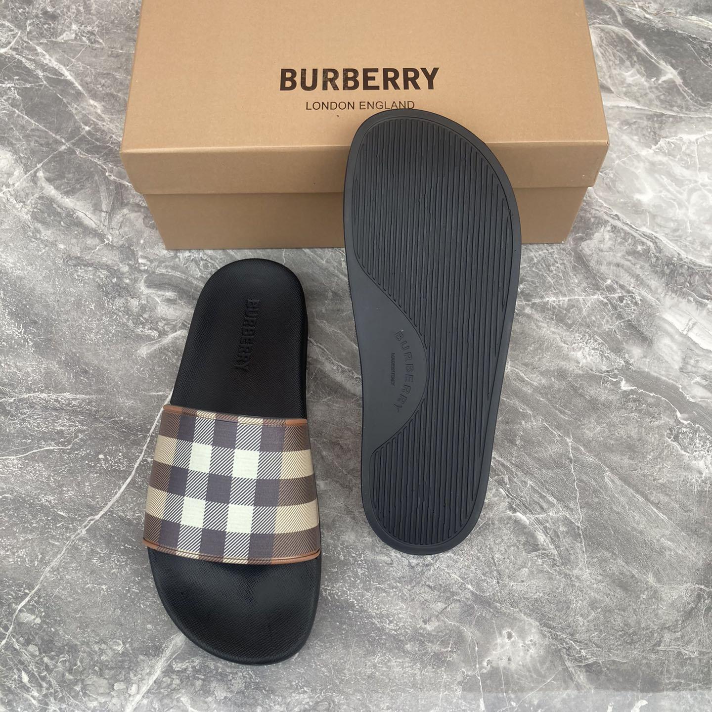 Burberry Furley Check Slide Sandals - DesignerGu