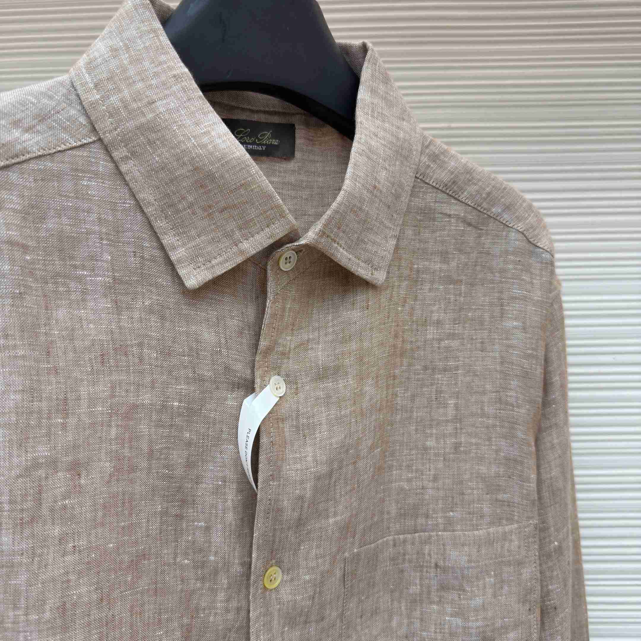 Loro Piana André Mélange Slub Linen Shirt - DesignerGu