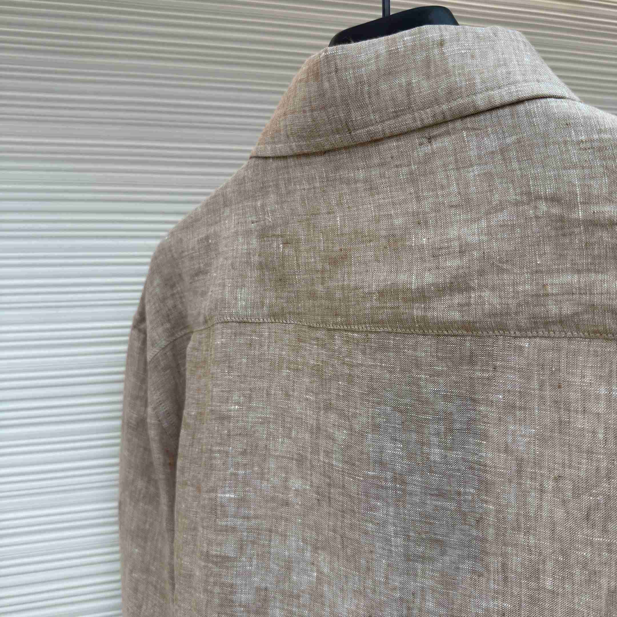 Loro Piana André Mélange Slub Linen Shirt - DesignerGu