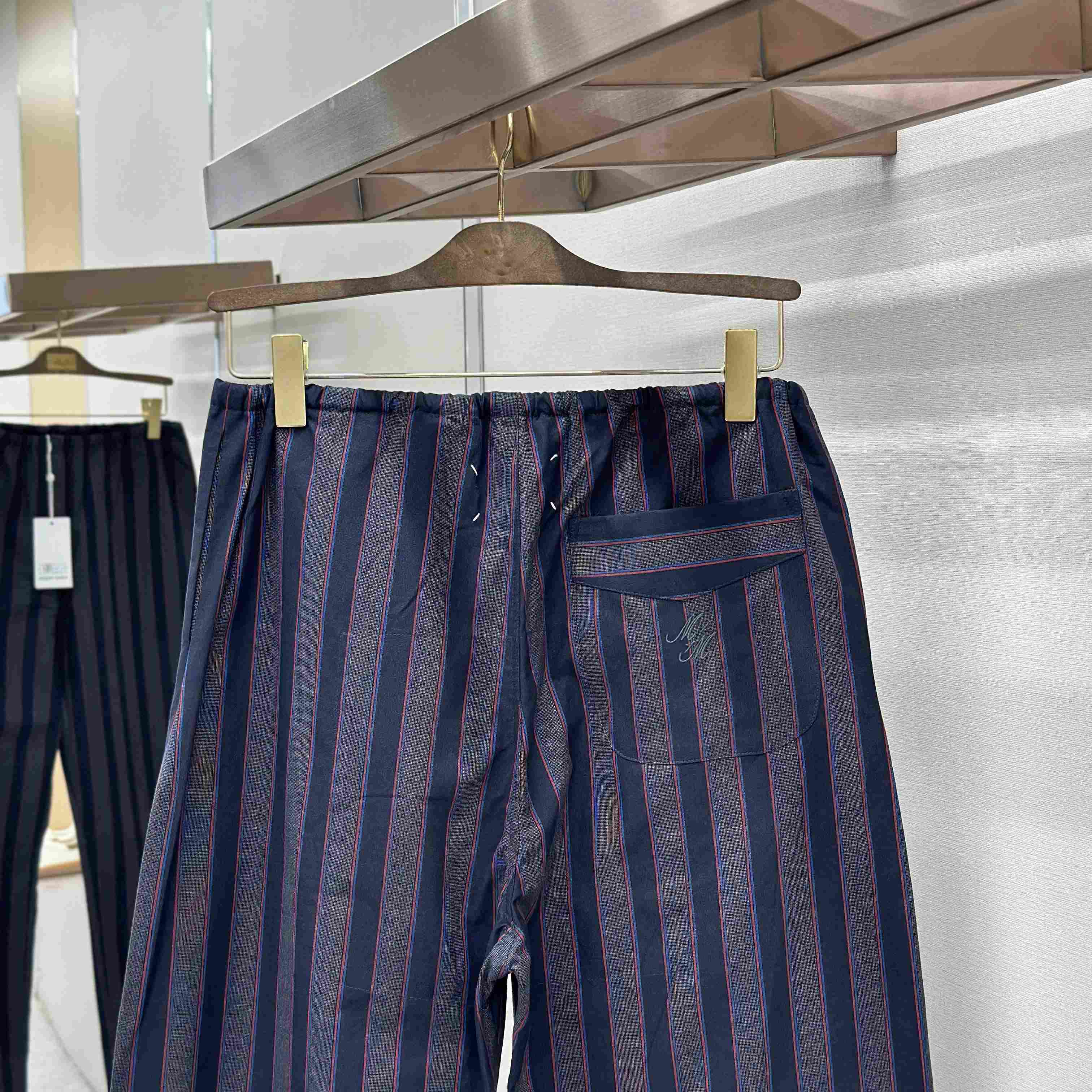 Maison Margiela Natural Striped Pocket Pants - DesignerGu