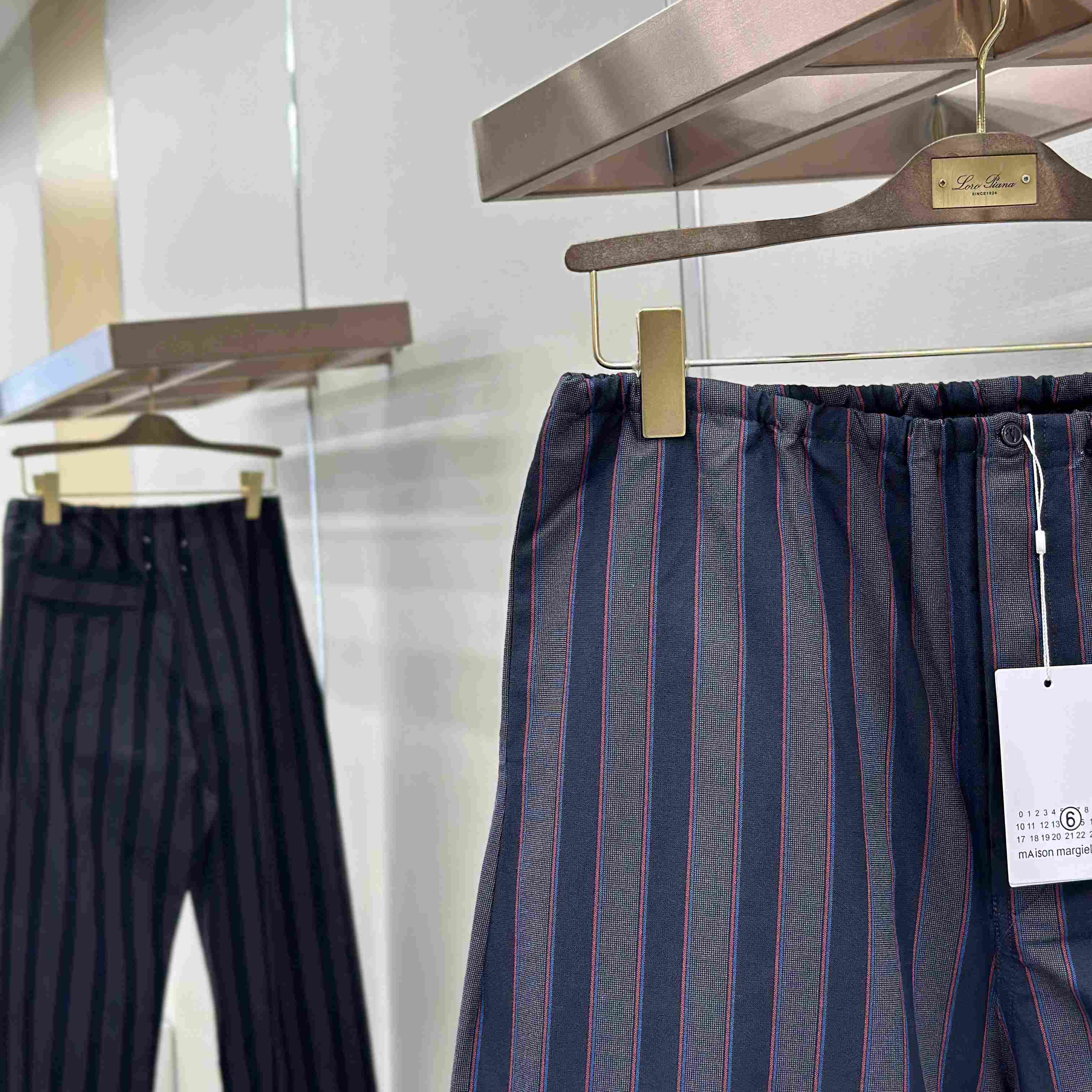 Maison Margiela Natural Striped Pocket Pants - DesignerGu