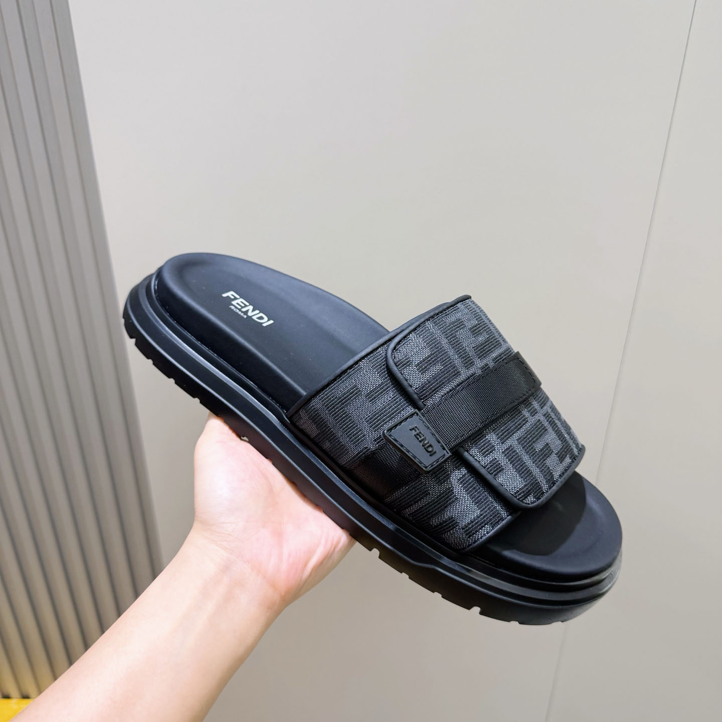 Fendi Jacquard Strap Slides - DesignerGu