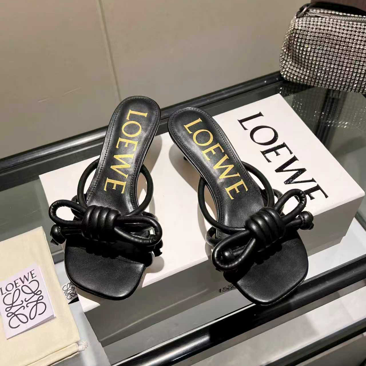 Loewe Flamenco Knot Sandal In Lambskin - DesignerGu